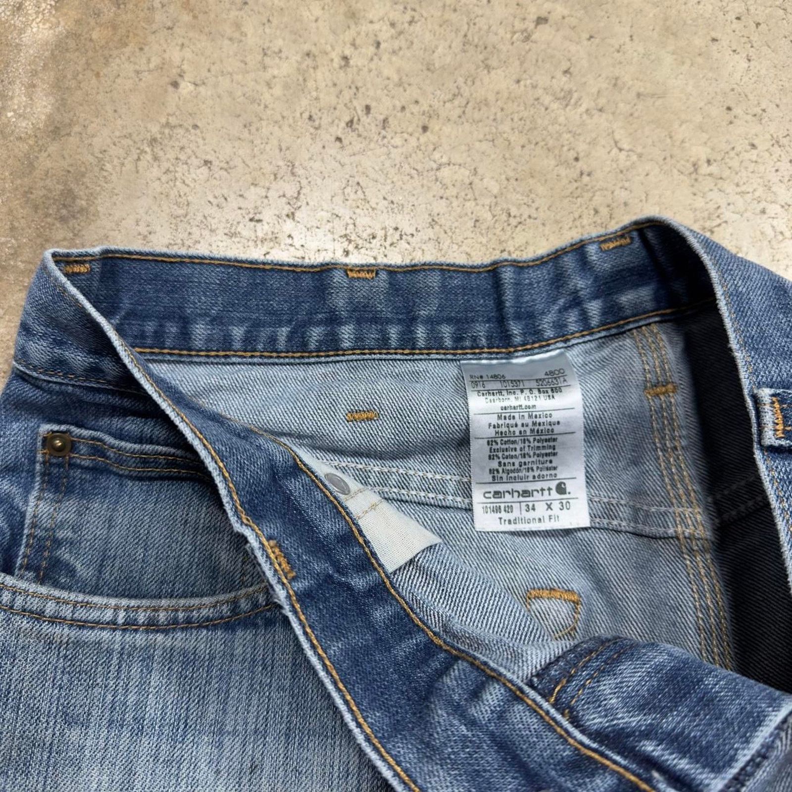 Carhartt × Vintage Y2K Carhartt Distressed Denim Workwear Grunge Pants Size US 34 / EU 50 - 5 Thumbnail