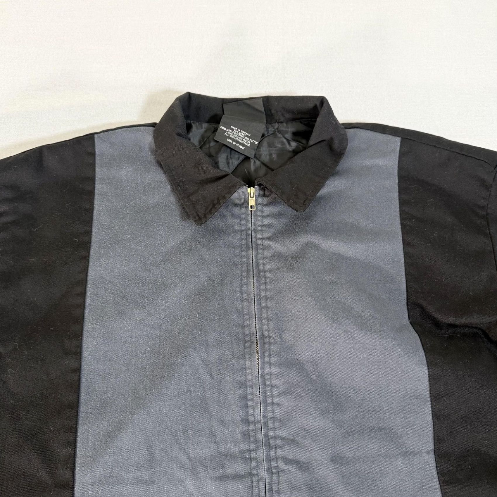 Dickies Dickies Jacket Mens XL Black Gray Striped Canvas Bomber Zip Lantern? Size US XL / EU 56 / 4 - 2 Thumbnail