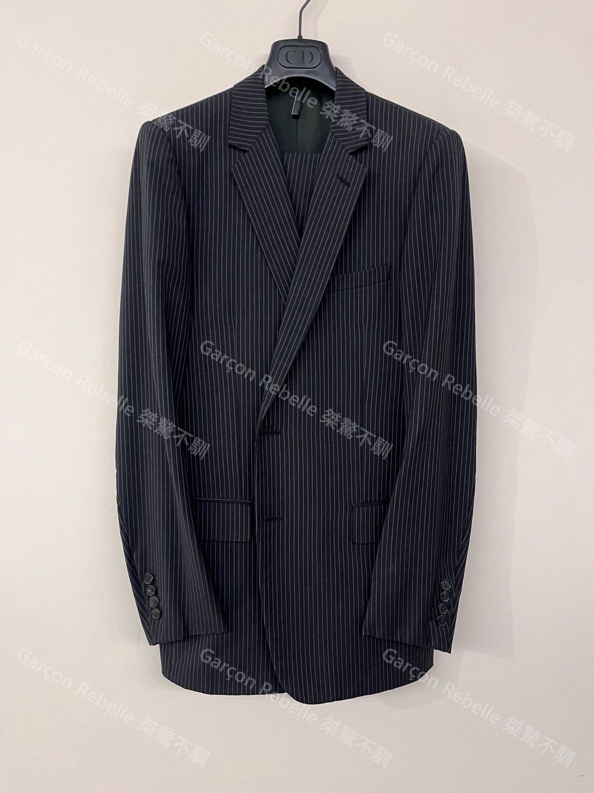 Dior × Hedi Slimane Dior Homme 05ss Stripe Suits Size 50S - 1 Thumbnail