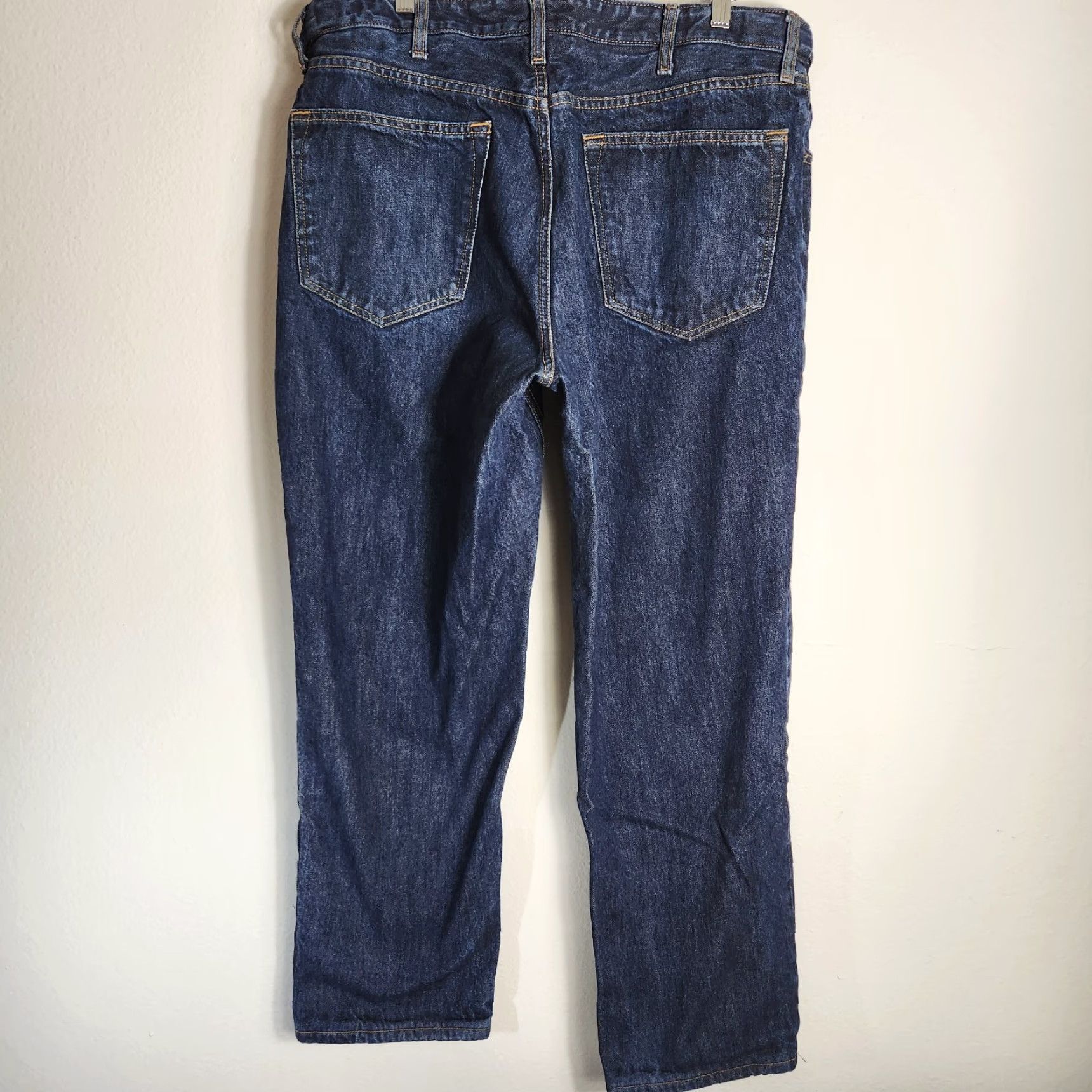 Lands' End VINTAGE Lands' End Mens Comfort Waist Flannel-Lined Straight Leg Jeans-Size 38x30 Blue Cotton 5-Pocket Regular Workwear Mens Size US 38 / EU 54 - 5 Thumbnail