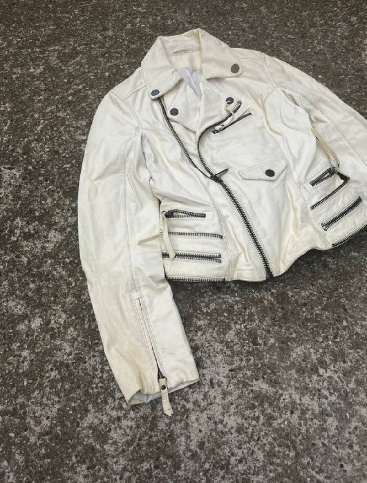 Karl Lagerfeld Karl Lagerfeld Asymmetrical Zipper Leather jacket Size S / US 4 / IT 40 - 2 Thumbnail