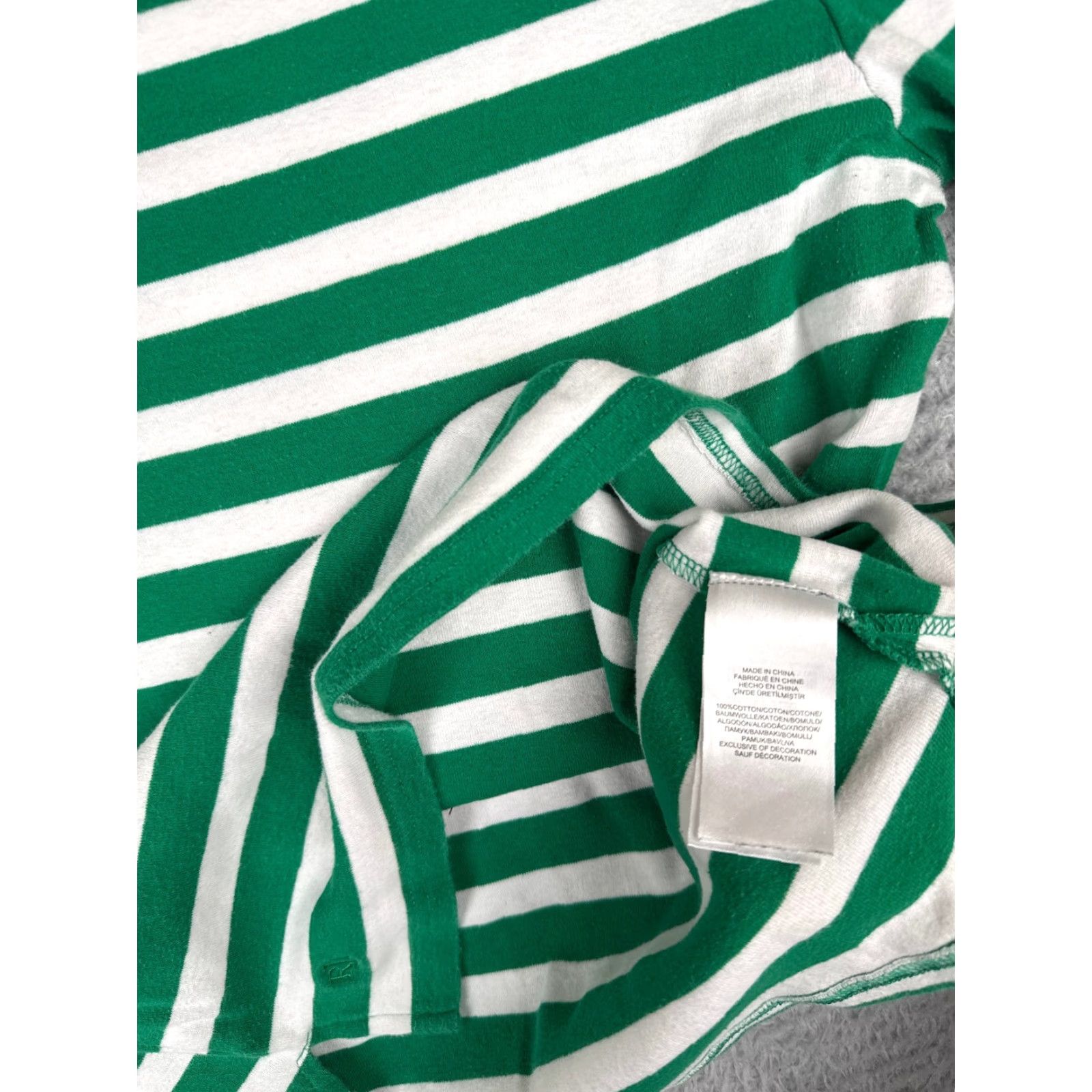 Tommy Hilfiger Tommy Hilfiger Green White Stripe Boat Neck Shirt Women Medium Casual Activewear Size M / US 6-8 / IT 42-44 - 7 Thumbnail