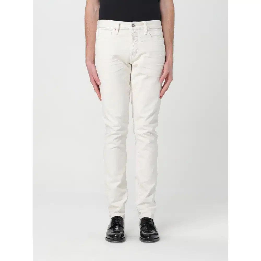 Tom Ford o1loc1c0425 DPR001 Regular Fit Denim in White Size US 33 - 1 Thumbnail