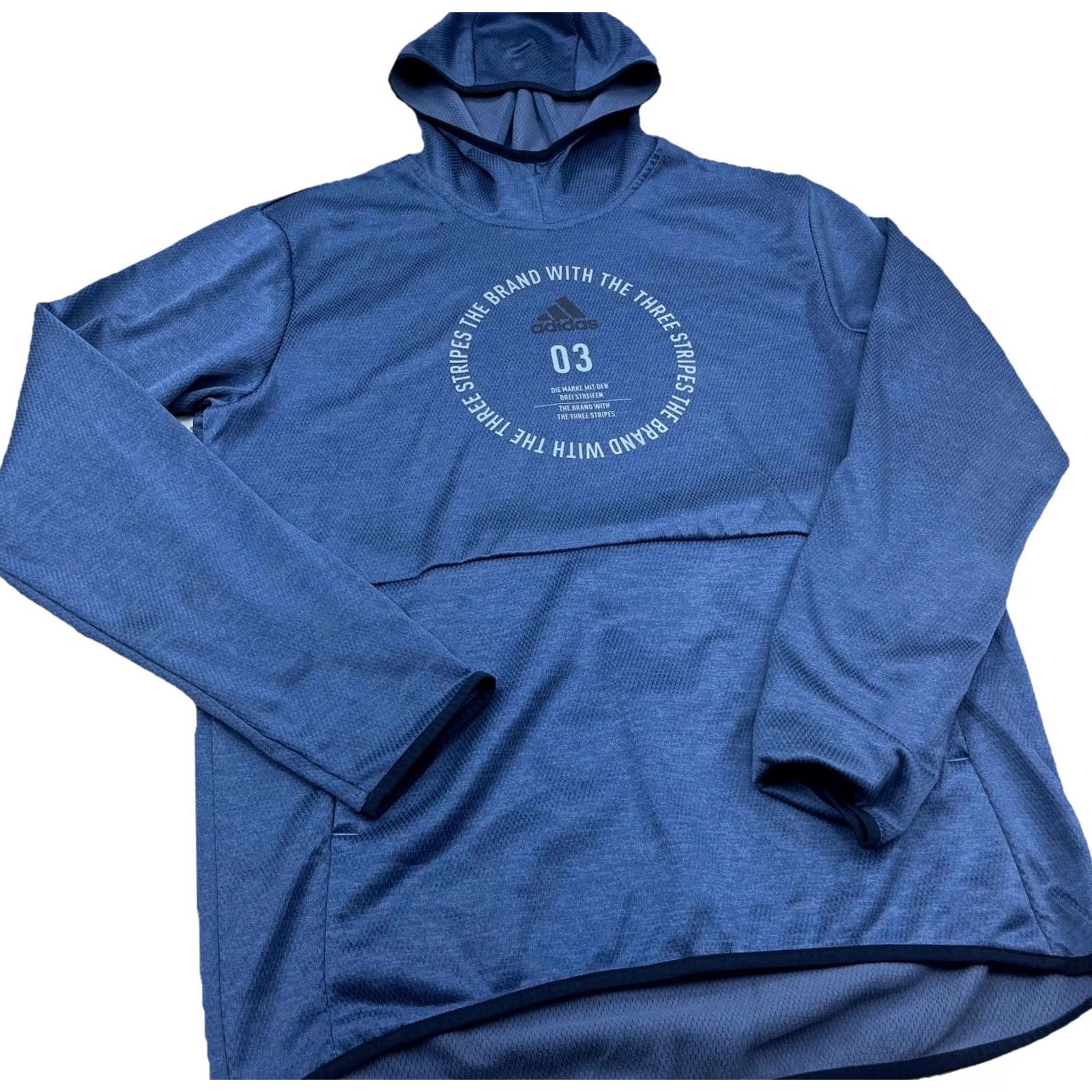 Adidas Adidas Hoodie Men Large Blue Sweatshirt Sweater Performance Active Pull Over Size US L / EU 52-54 / 3 - 3 Thumbnail