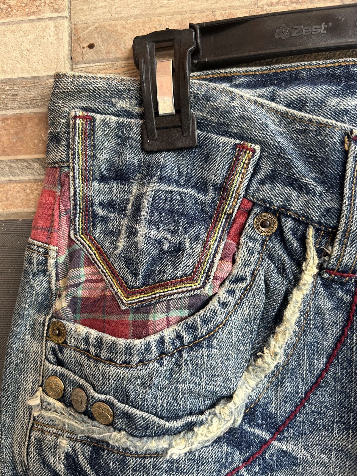 If Six Was Nine 90s Vintage Oil Cake Studded Rare Denim Jeans Lgb Style Size US 30 / EU 46 - 4 Thumbnail