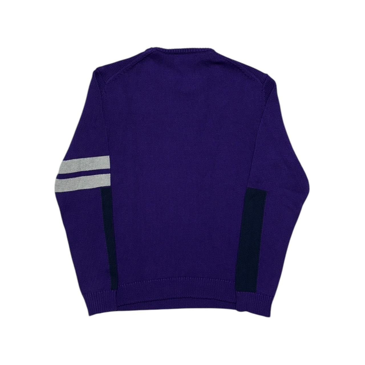 Nautica × Vintage Nautica Knitted Sweater Flag Intarsia Purple Size US M / EU 48-50 / 2 - 2 Thumbnail