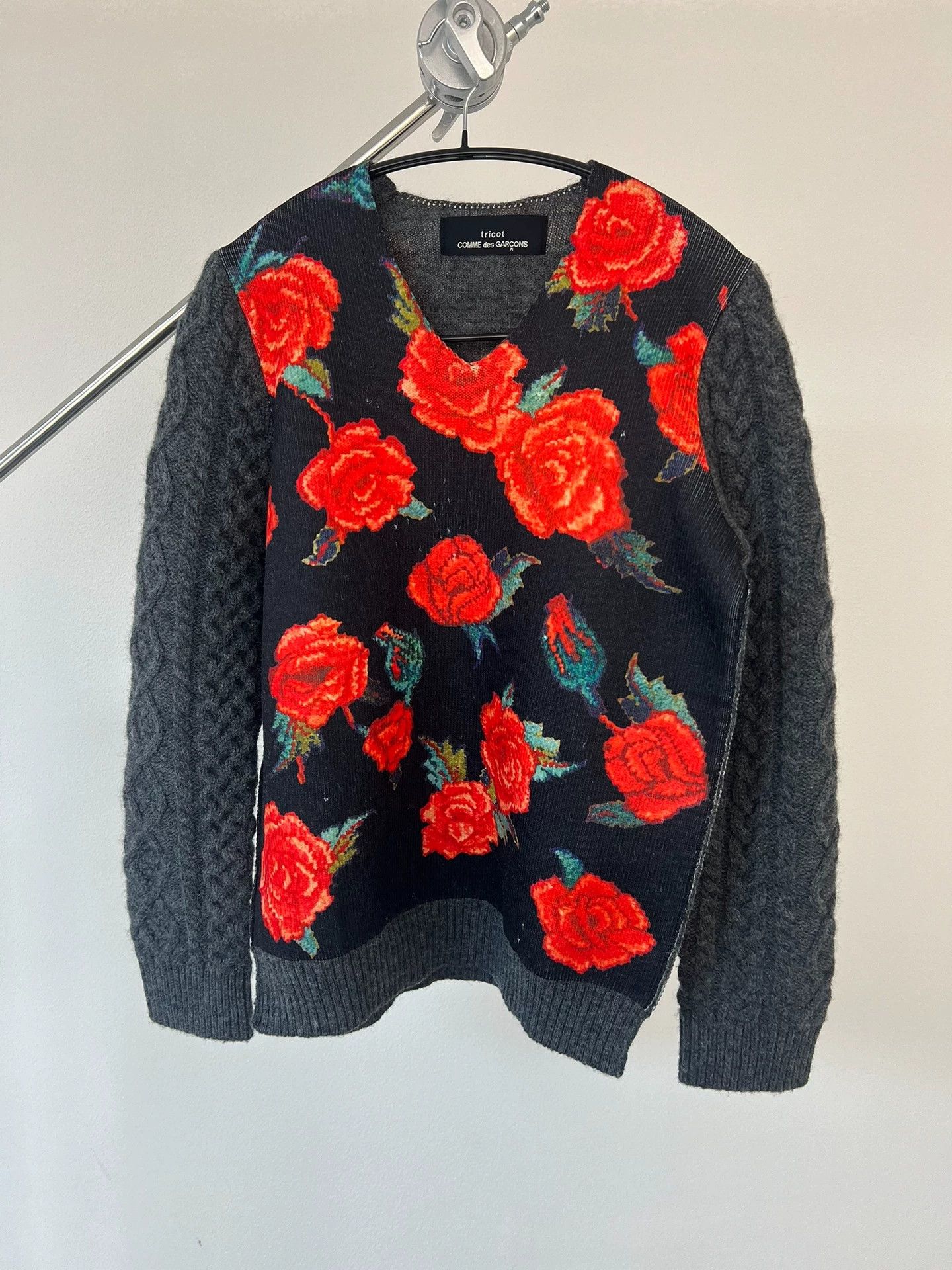 Comme des Garcons CDG Classic Floral Knit Sweater Size S / US 4 / IT 40 - 2 Thumbnail