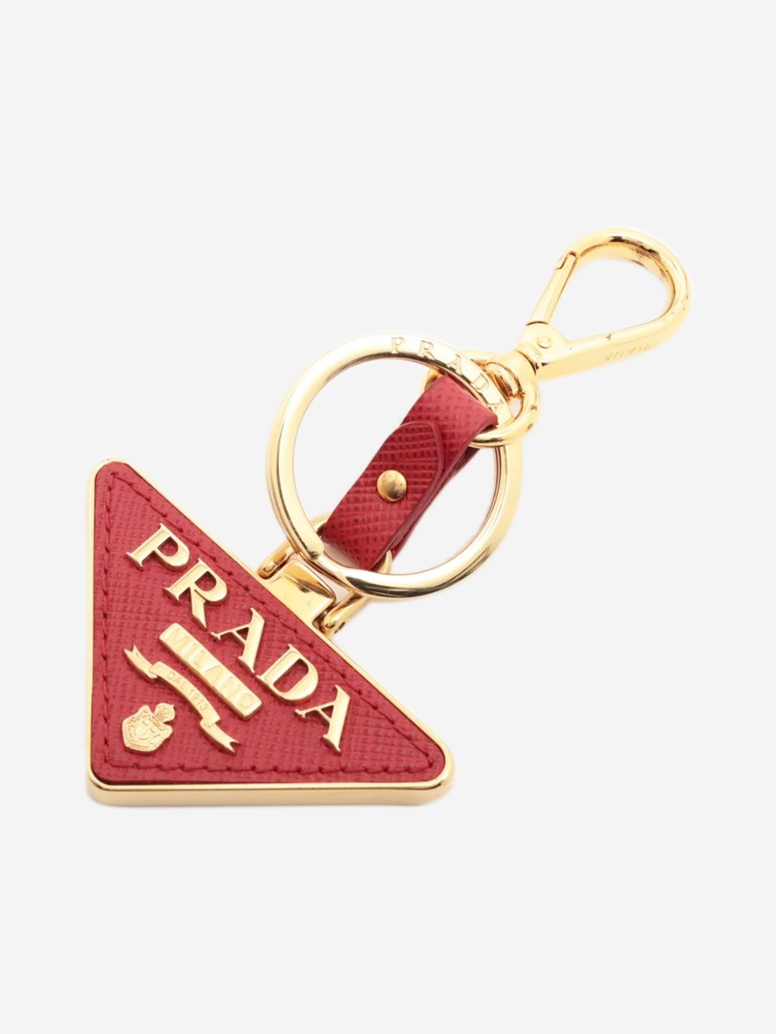 Prada Red Saffiano leather logo keychain Size ONE SIZE - 1 Thumbnail