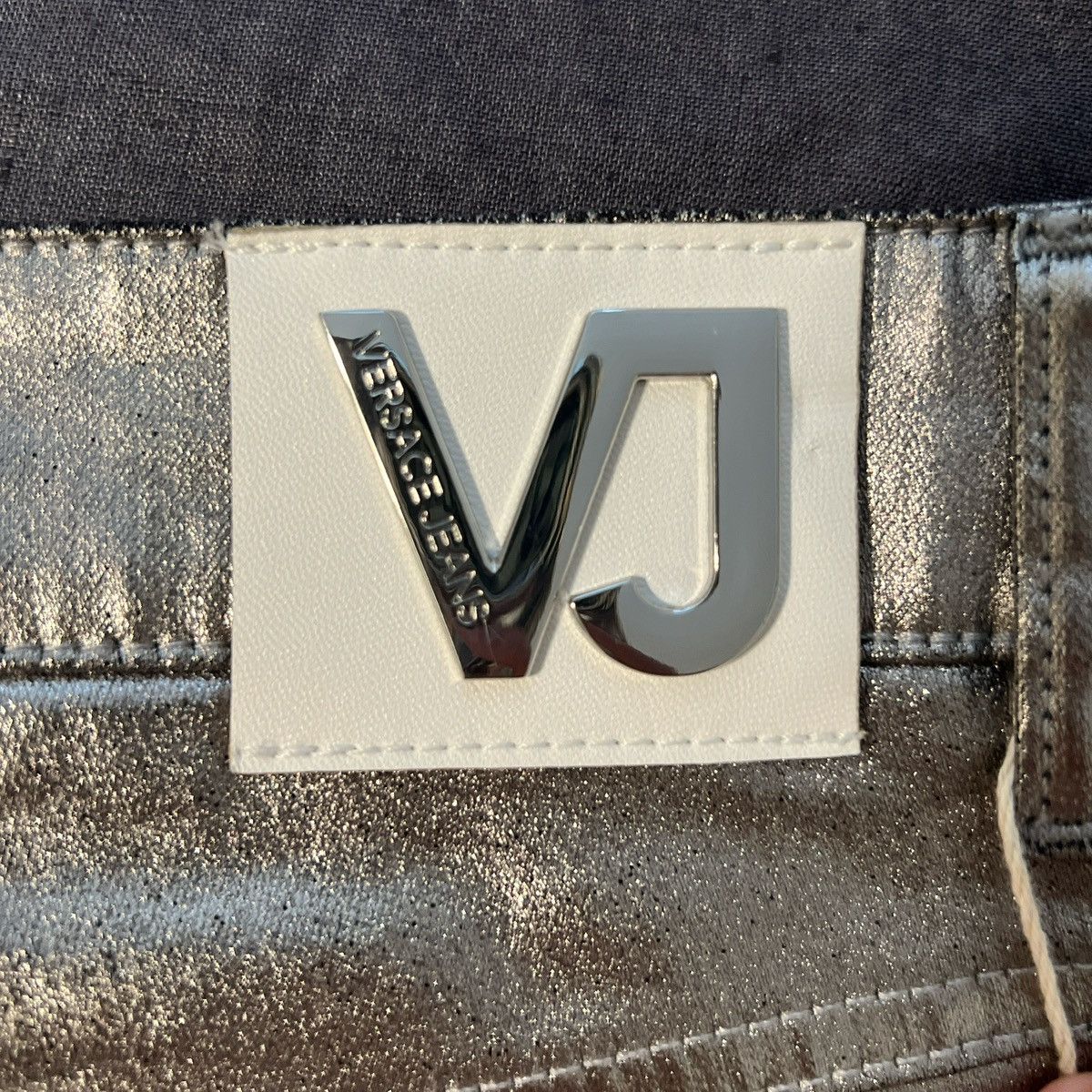 Versace Versace Jeans Silver Coated Denim Pants Size 27" / US 4 / IT 40 - 5 Thumbnail