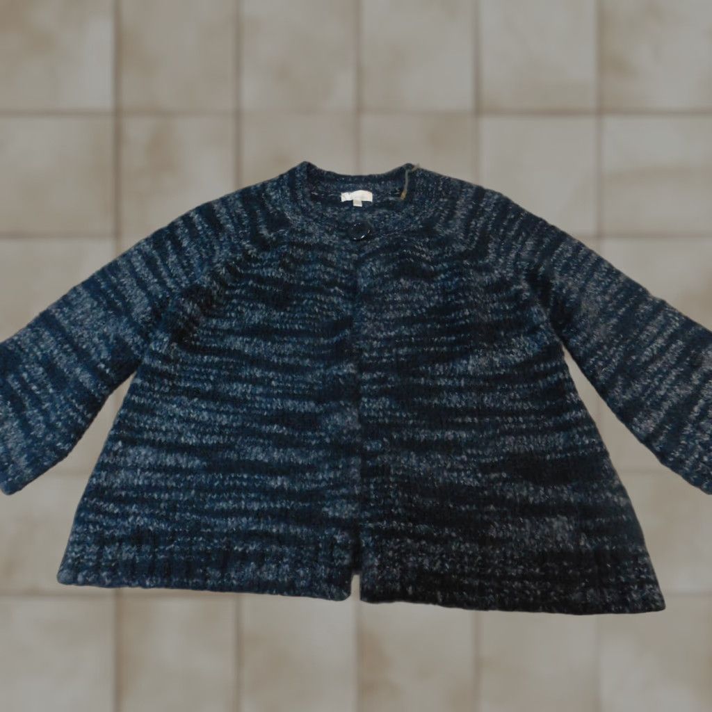 Vintage Currants Womens Cardigan Sweater Large Blue Stretch Crew Neck Long Sleeve Knit Cotton Regular Classic Size L / US 10 / IT 46 - 1 Thumbnail