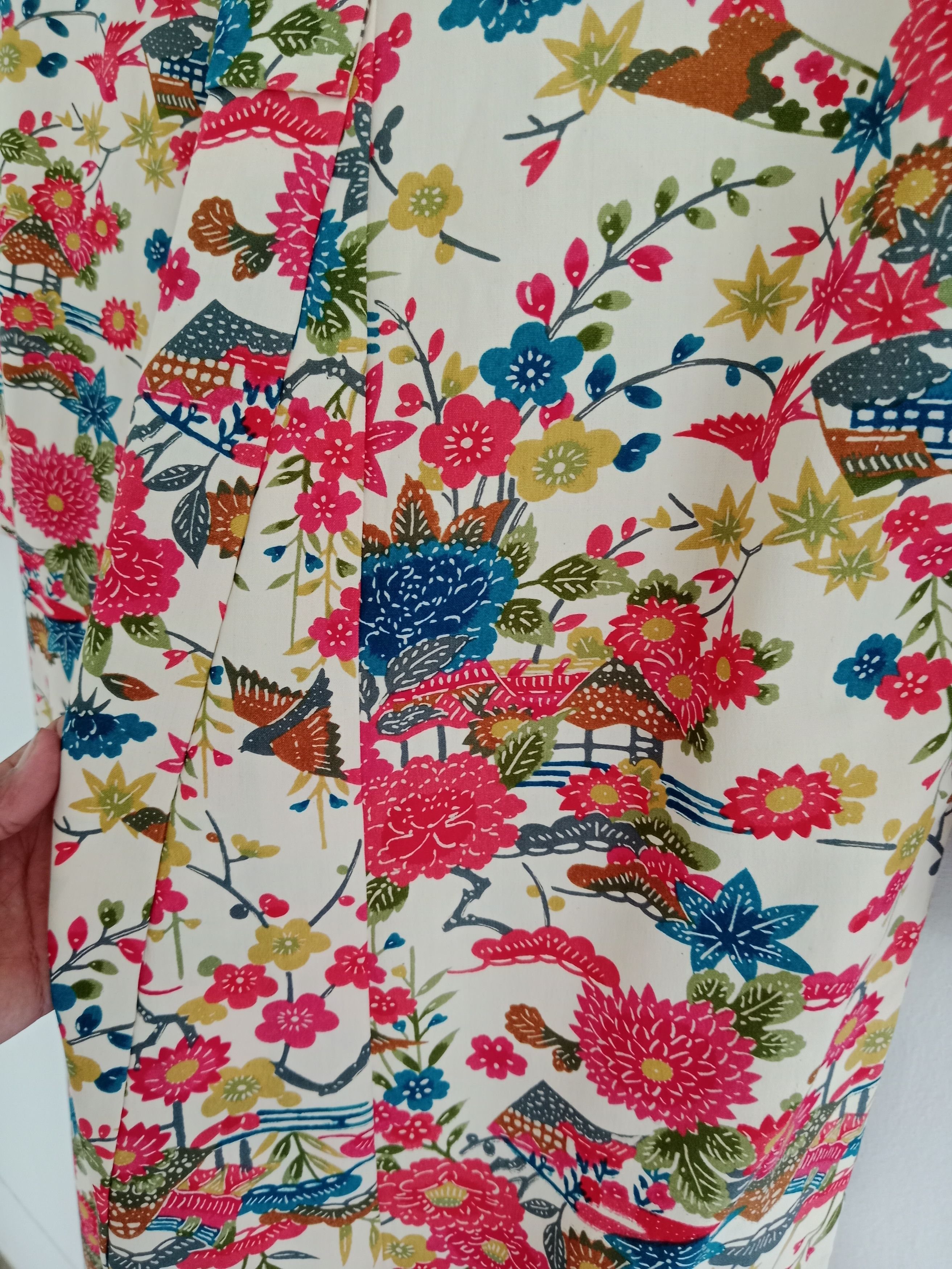 Japanese Brand Vintage Yukata Kimono Flower Motif Full Print Size ONE SIZE - 5 Thumbnail