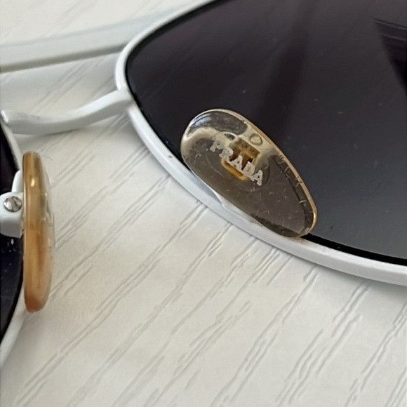 Prada × Vintage Prada Aviator Oversized White Unisex Y2K 90's 00's Sunglasse Size ONE SIZE - 8 Thumbnail