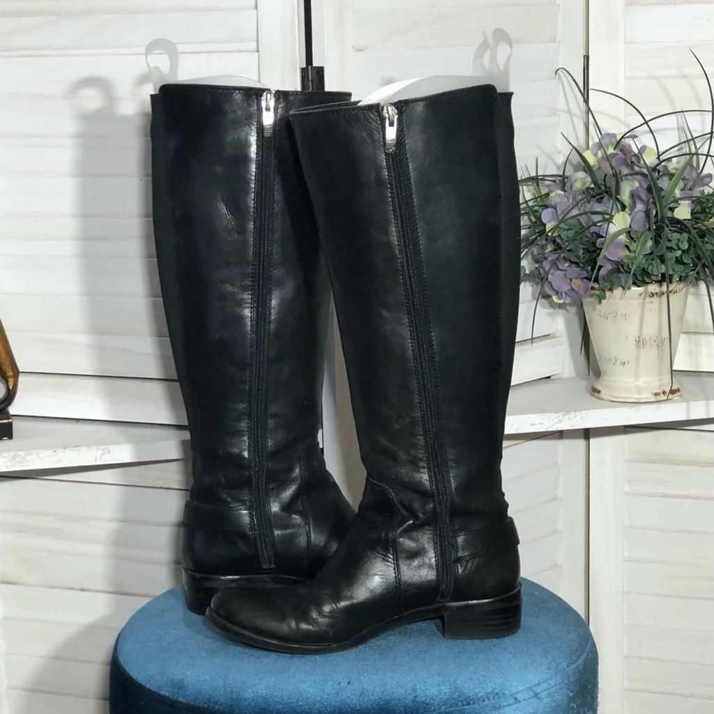 Vince Camuto Vince Camuto leather black riding boots knee high sz 6.5 Size US 6.5 / IT 36.5 - 2 Thumbnail
