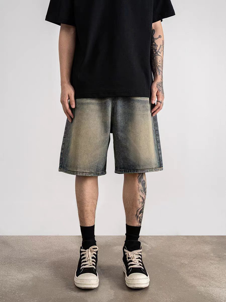 Japanese Brand Retro mud dyed yellowed high street denim shorts Size US 34 / EU 50 - 4 Thumbnail