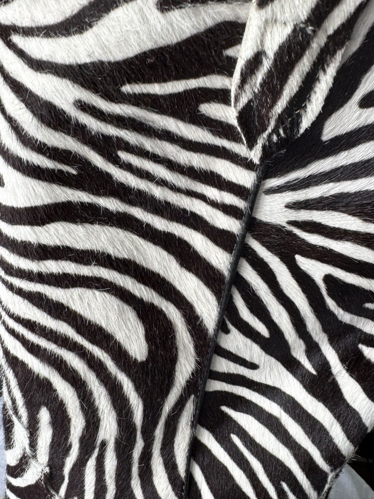 Other Anna F Cowboy Boots Pony Hair Zebra Print Size US 7 / IT 37 - 2 Thumbnail