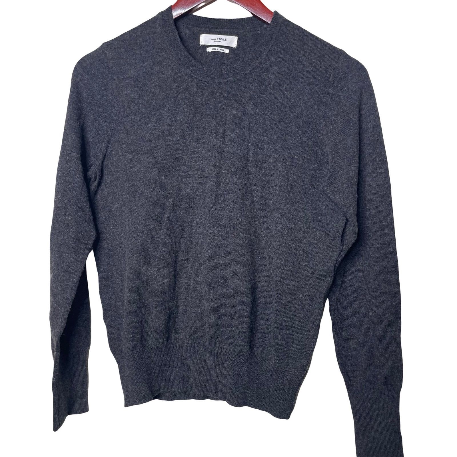 Isabel Marant Isabel Marat Etolie grey cotton wool basic pullover knit top Size S / US 4 / IT 40 - 1 Thumbnail