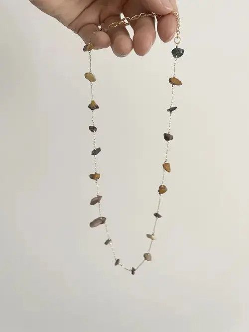 Vintage STEAL! 2000s Japan Embroidered Stones Necklace Size ONE SIZE - 3 Thumbnail