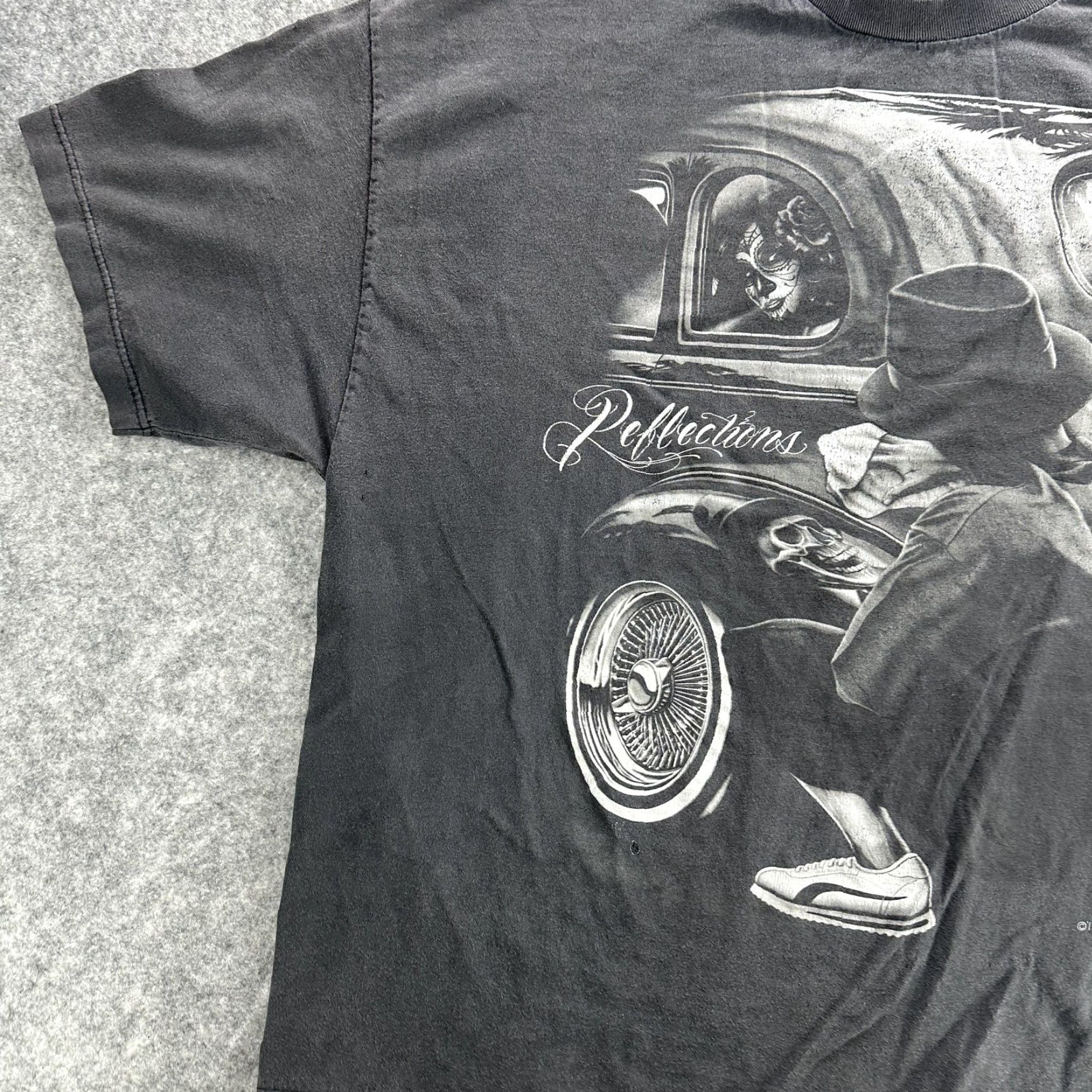 Vintage VINTAGE DGA Streetwear T-Shirt Mens XL Black Skull Lowrider Art Gonzales Graphic Tee Size US XL / EU 56 / 4 - 4 Thumbnail