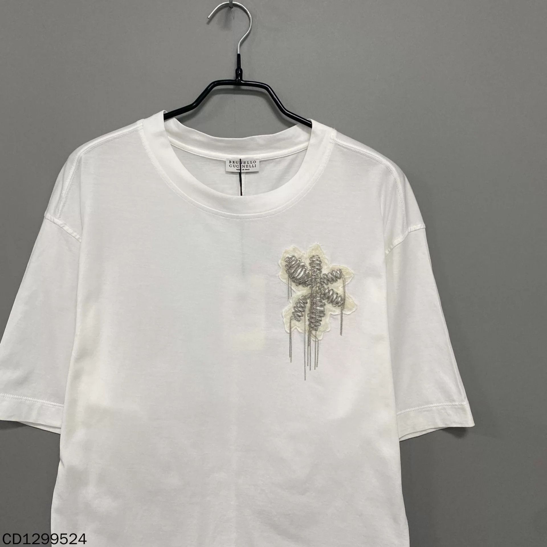 Brunello Cucinelli Brunello Cucinelli 25 Beaded Short-Sleeve Top 99 New S Size S / US 4 / IT 40 - 2 Thumbnail