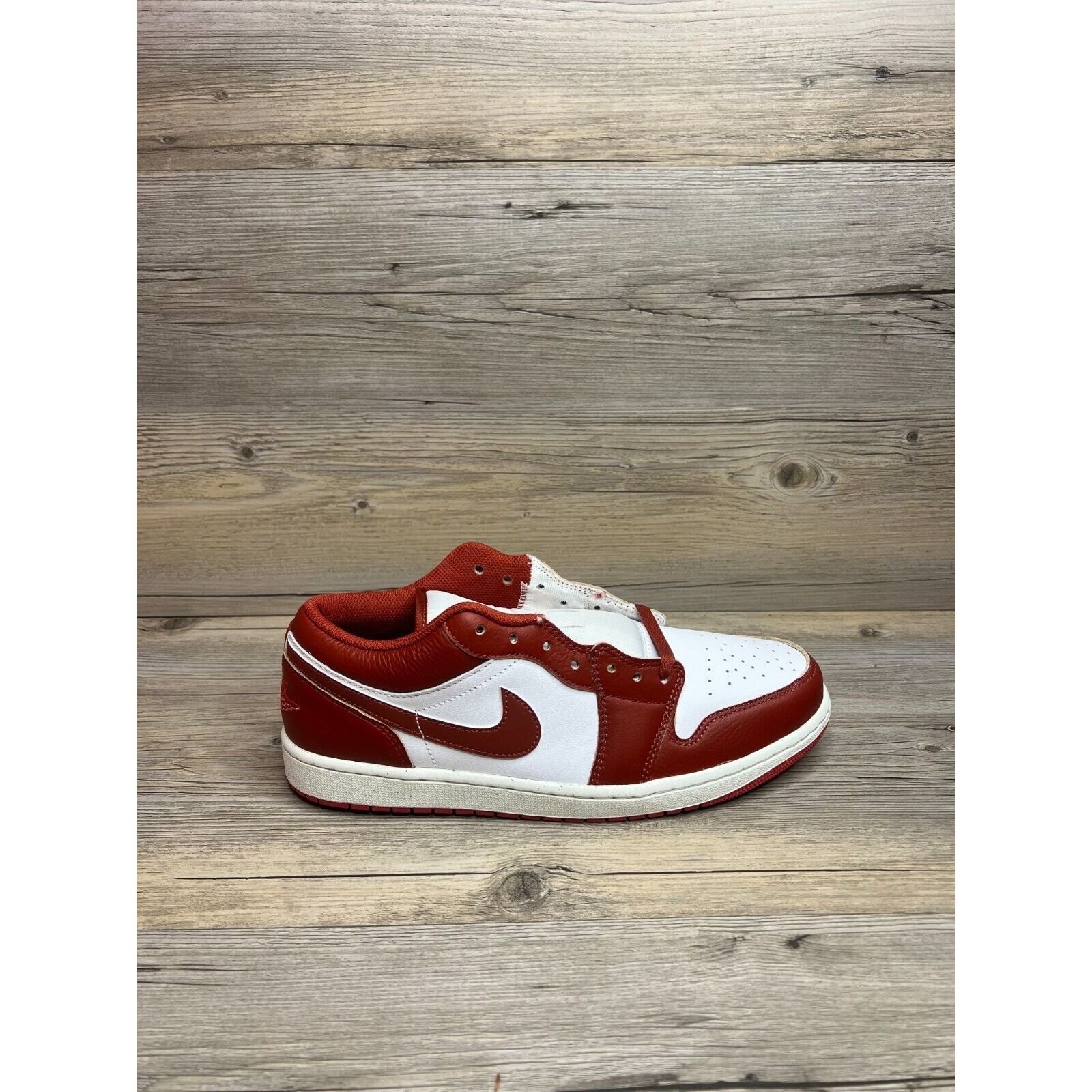 image of Nike Air Jordan 1 Low Se Mens Size 12 White Dune Red Shoes