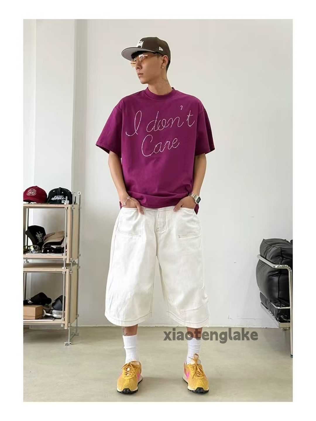 Vintage Unisex utility loose baggy skate hiphop cargo shorts Size US 30 / EU 46 - 1 Thumbnail