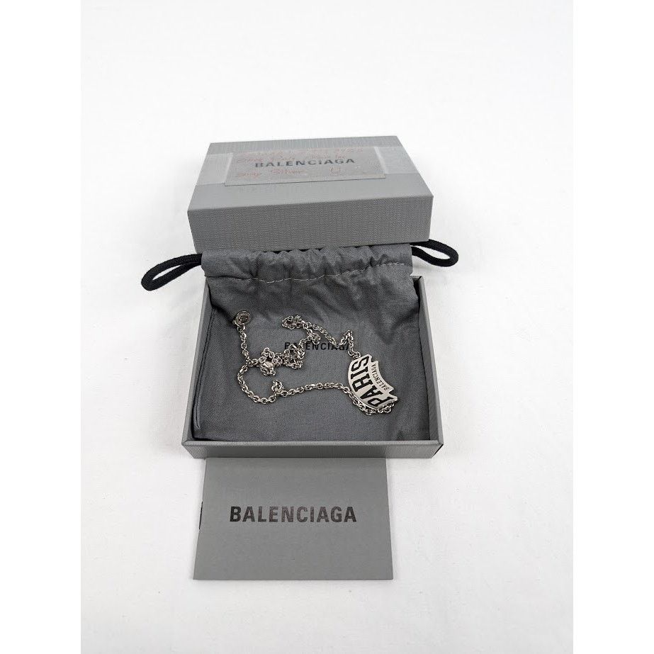 Balenciaga o1rshd1 Q:4 / Size: OS / Cities Paris Necklace Shiny Silver Size ONE SIZE - 11 Thumbnail