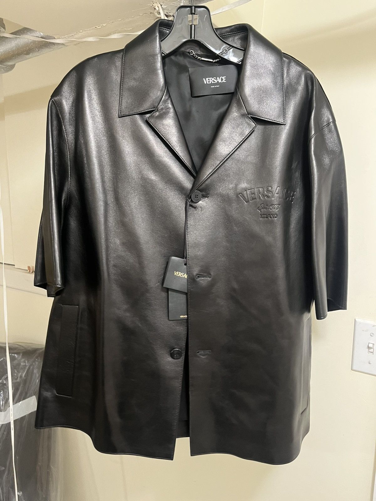 Versace Versace Leather Shirt Sz 54 Size US L / EU 52-54 / 3 - 1 Thumbnail