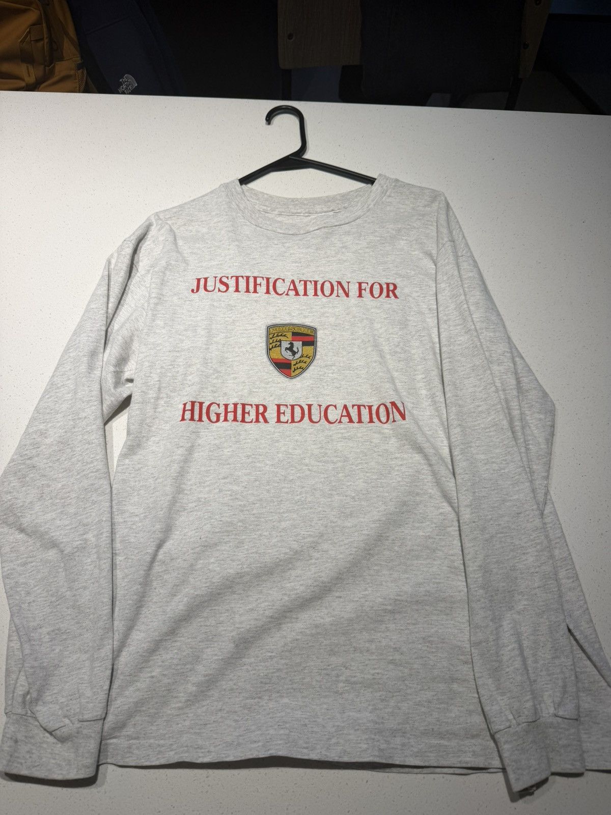 Vintage Porsche Justification For Higher Education Longsleeve Size US L / EU 52-54 / 3 - 1 Thumbnail