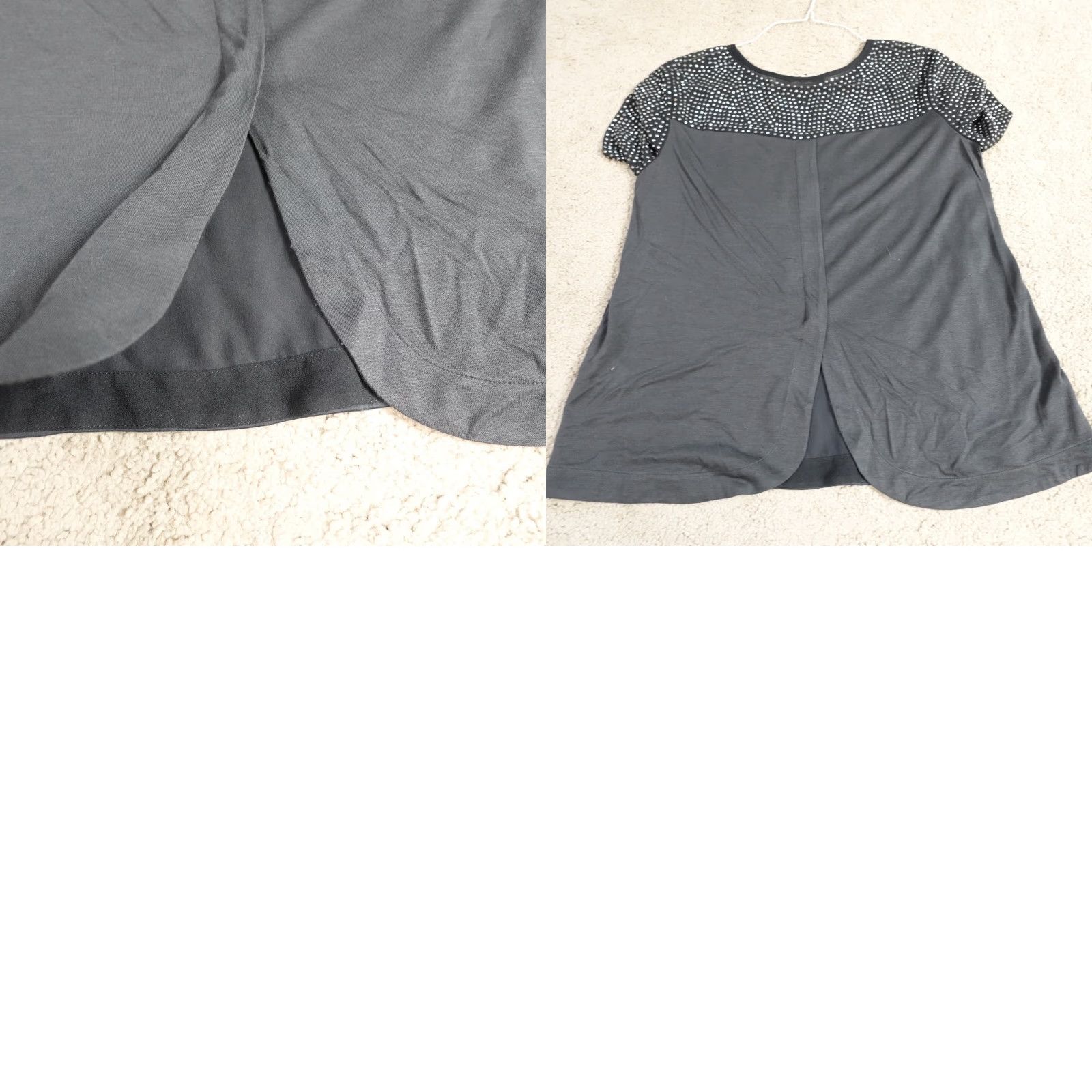 Rebecca Taylor Rebecca Taylor Blouse Top 2 Black Silk Sequins Short Sleeve Pullover Womens 2 Polyester Silk Sequin Solid Basic Everyday Favorites Size XS / US 0-2 / IT 36-38 - 8 Thumbnail