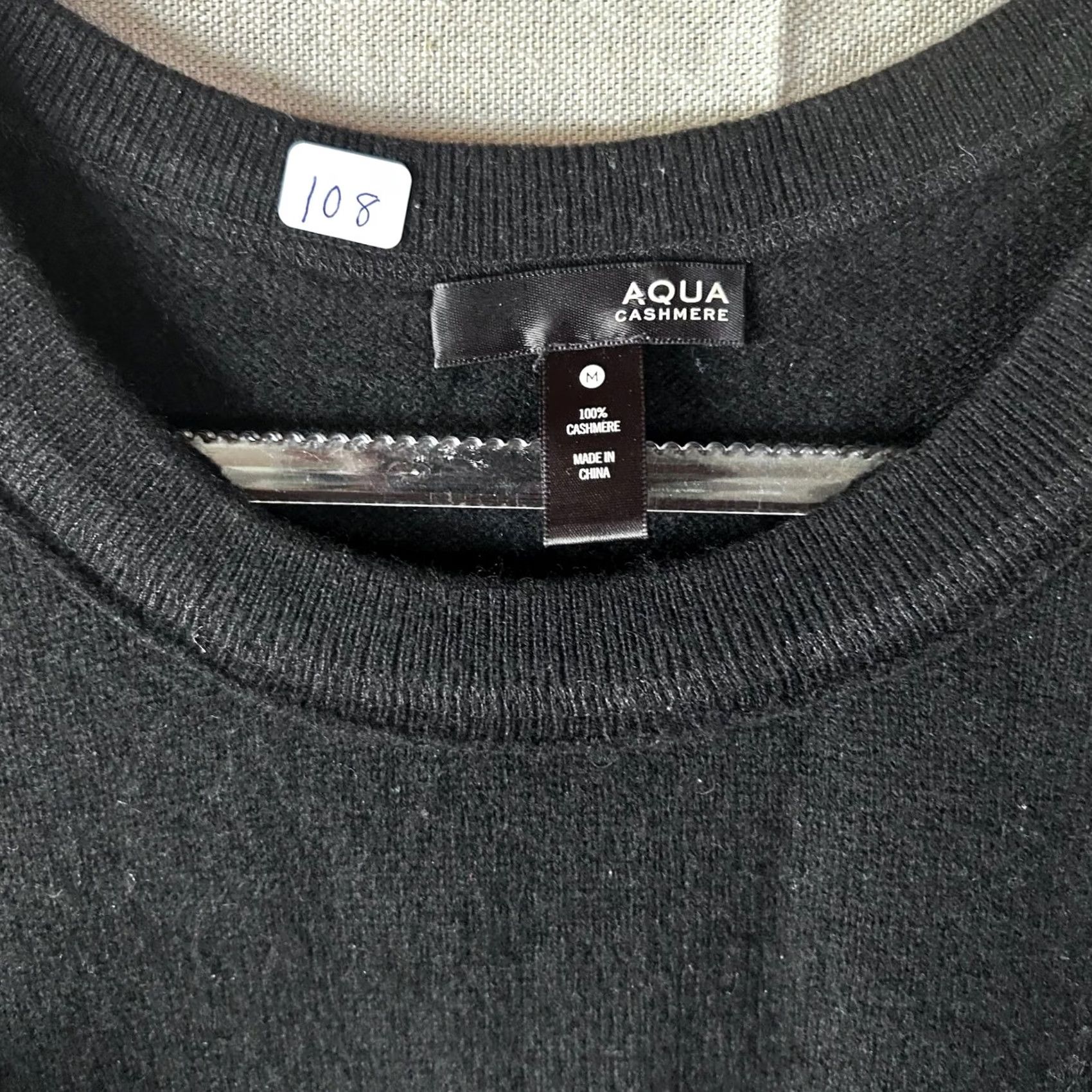 AQUA AQUA Cashmere Sweater Womens M Black Cold Shoulder Knit Top Size M / US 6-8 / IT 42-44 - 2 Thumbnail