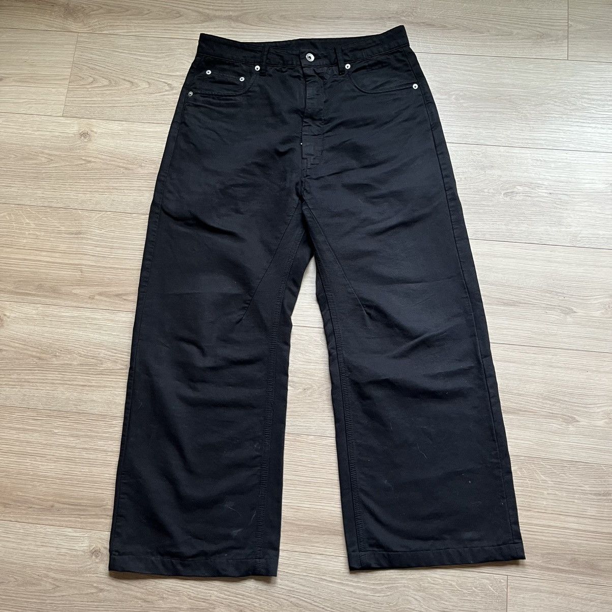 Rick Owens DRKSDHW Geth Trousers in Black Cotton