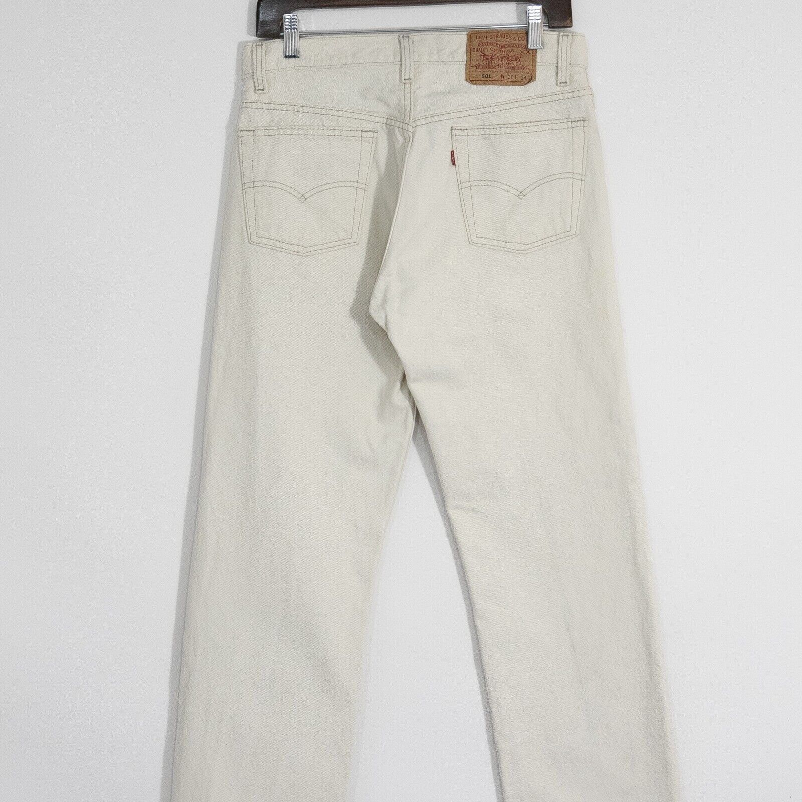 Levi's Vintage 90s Levis 501 Jeans 28x34 Distressed Natural Cotton Size US 28 / EU 44 - 5 Thumbnail