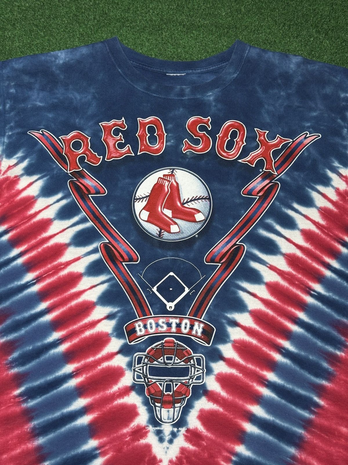 Liquid Blue Y2K Boston Red Sox Tie Dye Retro Large Baseball T Shirt Size US L / EU 52-54 / 3 - 2 Thumbnail
