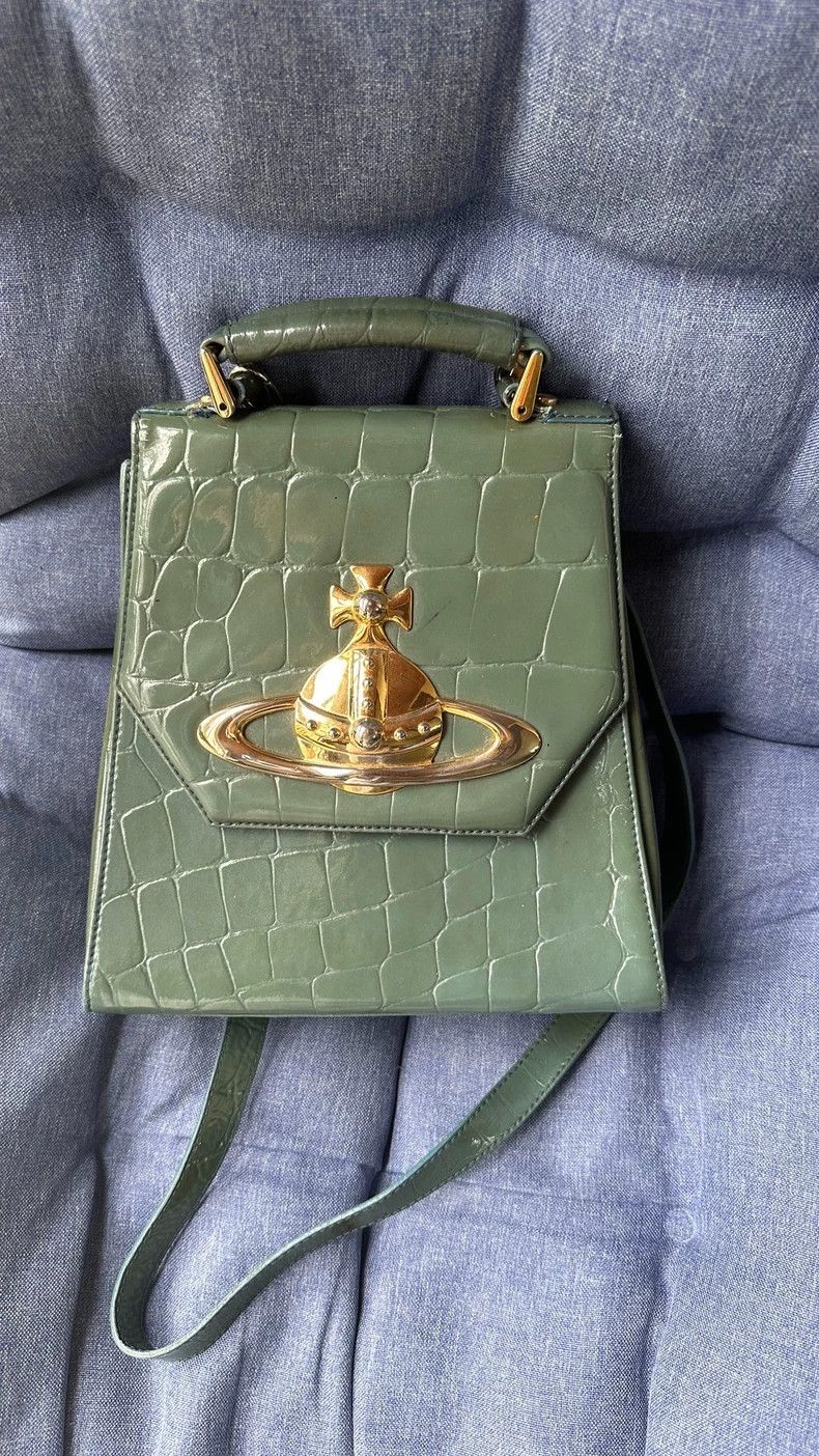 Vivienne Westwood Vivienne Westwood size os Trapezoid Bag Big Logo Mint Green Size ONE SIZE - 1 Thumbnail