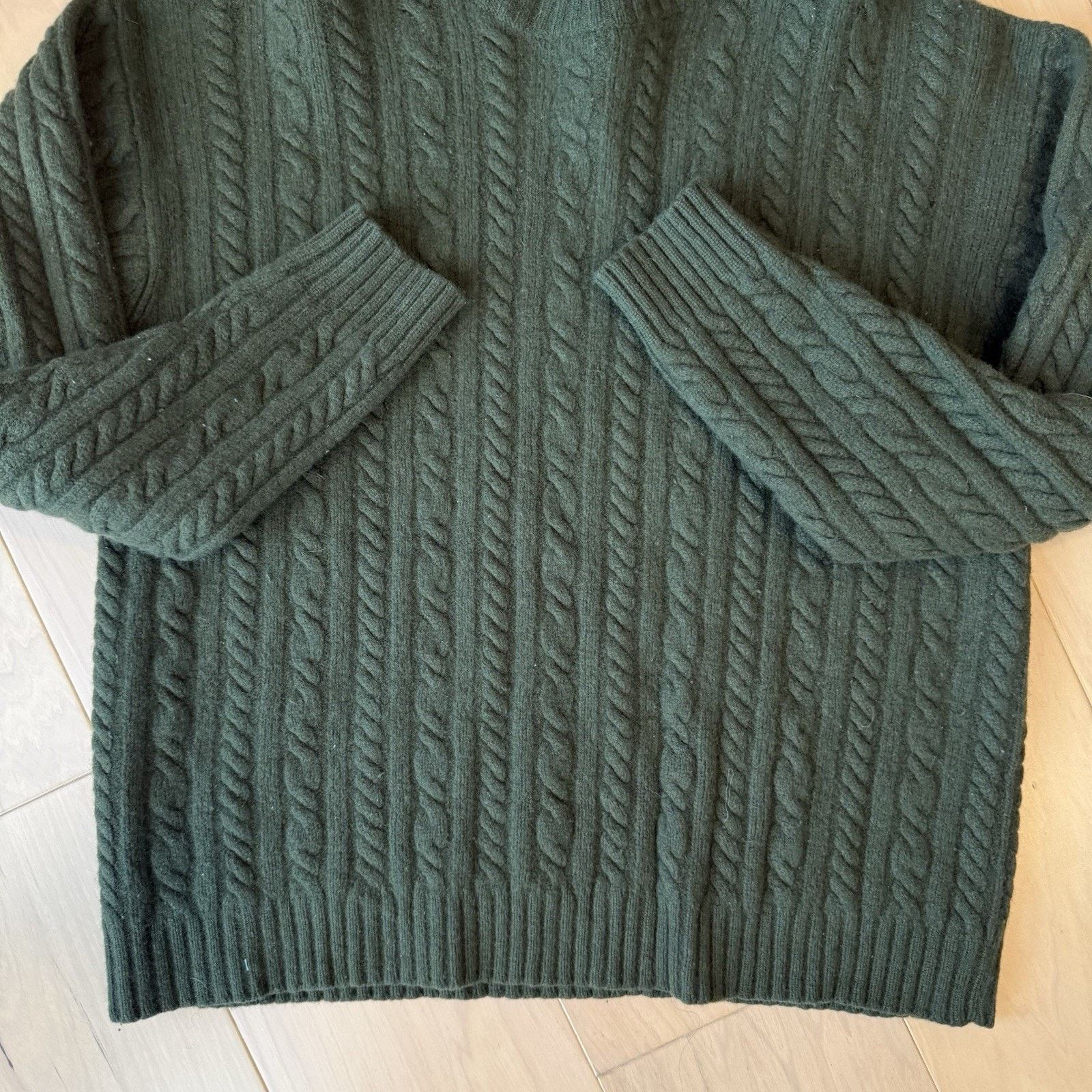 J.Crew Vintage J Crew Cable Knit Wool Sweater XL Green Oarsman Size US XL / EU 56 / 4 - 6 Thumbnail