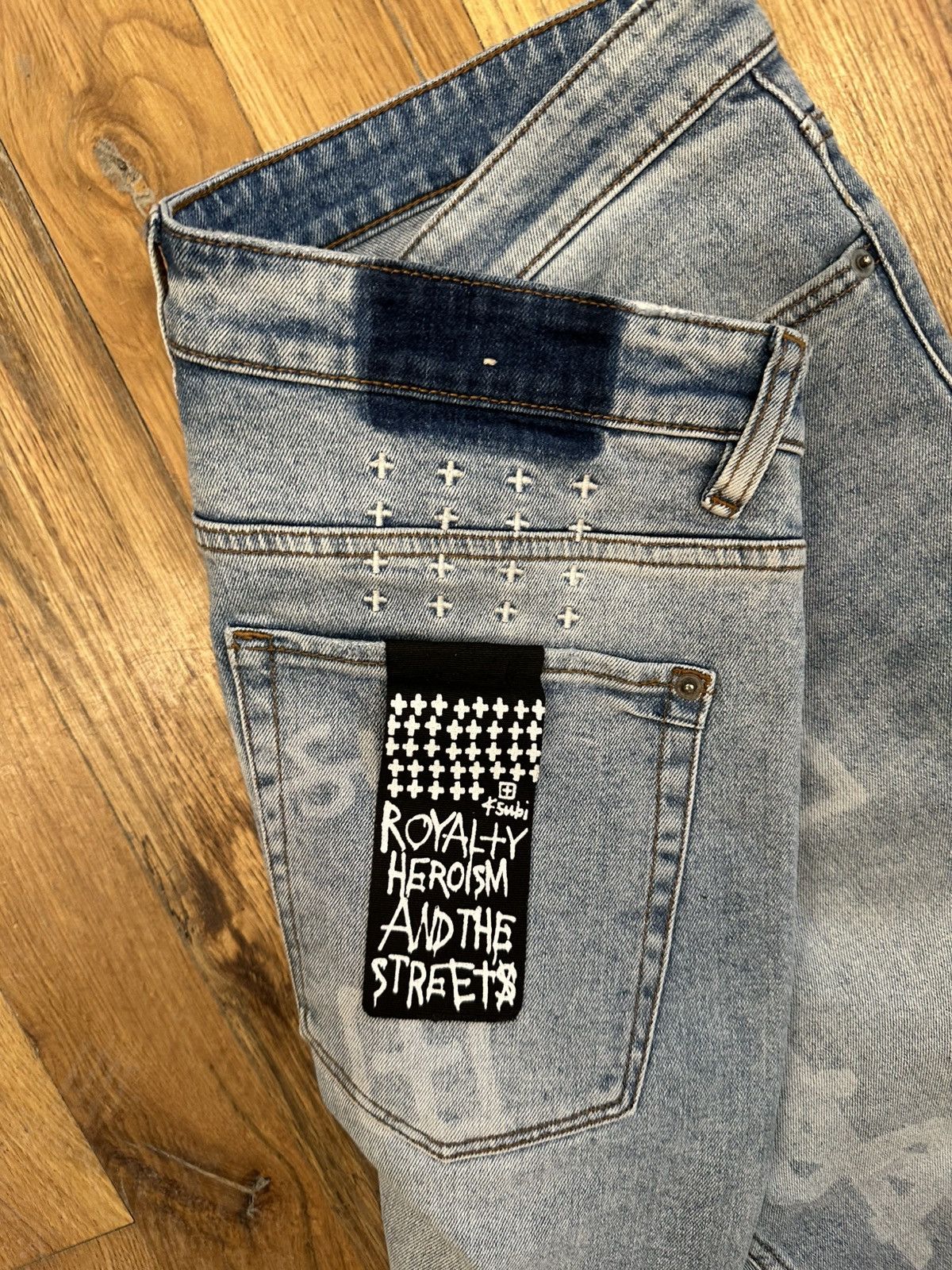 Ksubi Ksubi AOP Logos Blue Denim Jeans Size 34 Size US 34 / EU 50 - 4 Thumbnail
