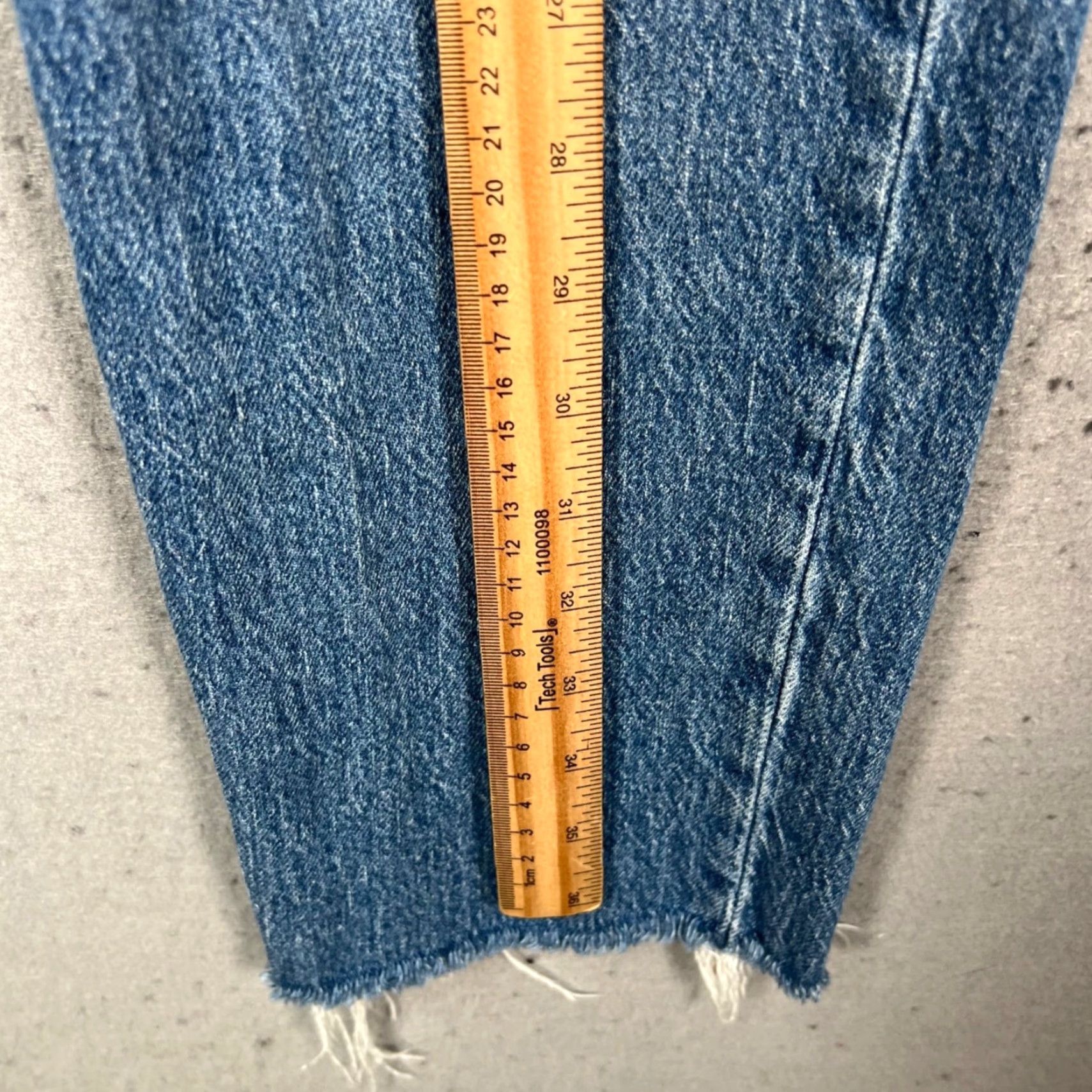 Madewell Madewell Womens Size 29 The Perfect Vintage Jean Blue Denim Frayed Hem Jeans 5-Pocket Design Regular Straight Size 29" - 7 Thumbnail