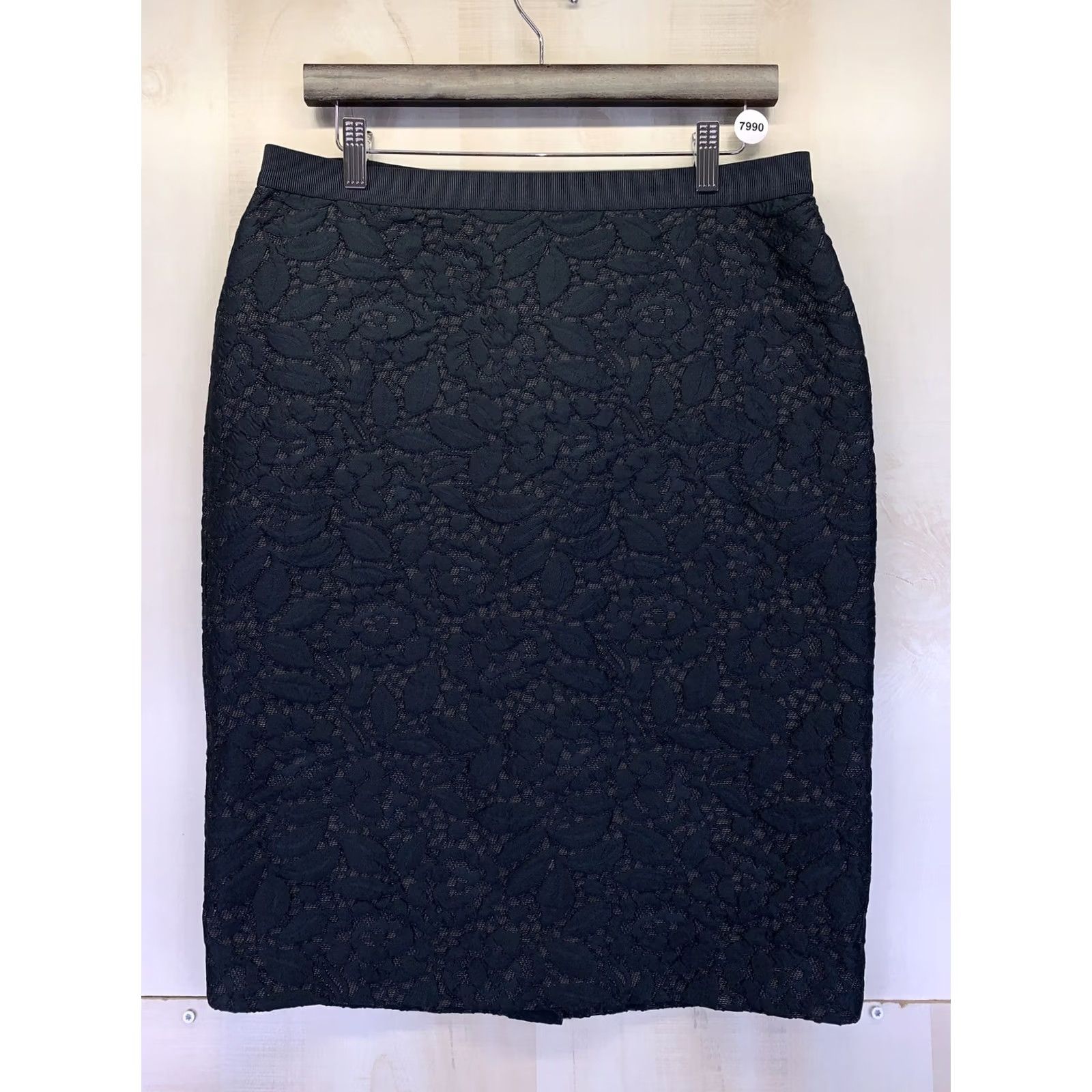 Ann Taylor VINTAGE? No. Ann Taylor Skirt Womens Lace Overlay Lined Pencil Straight Deep Blue/Green Size 10-7990 Size 32" / US 10 / IT 46 - 2 Thumbnail