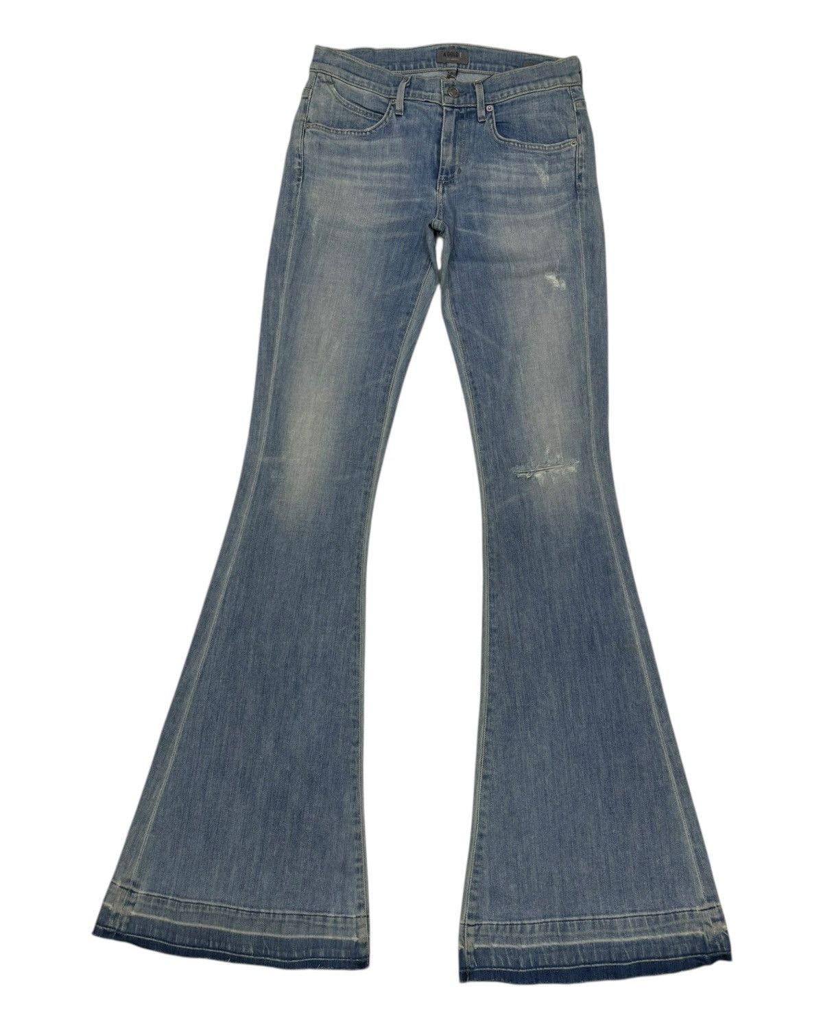 Agolde AGOLDE Denim Super Flare Jeans Distressed Denim Size US 29 - 7 Thumbnail