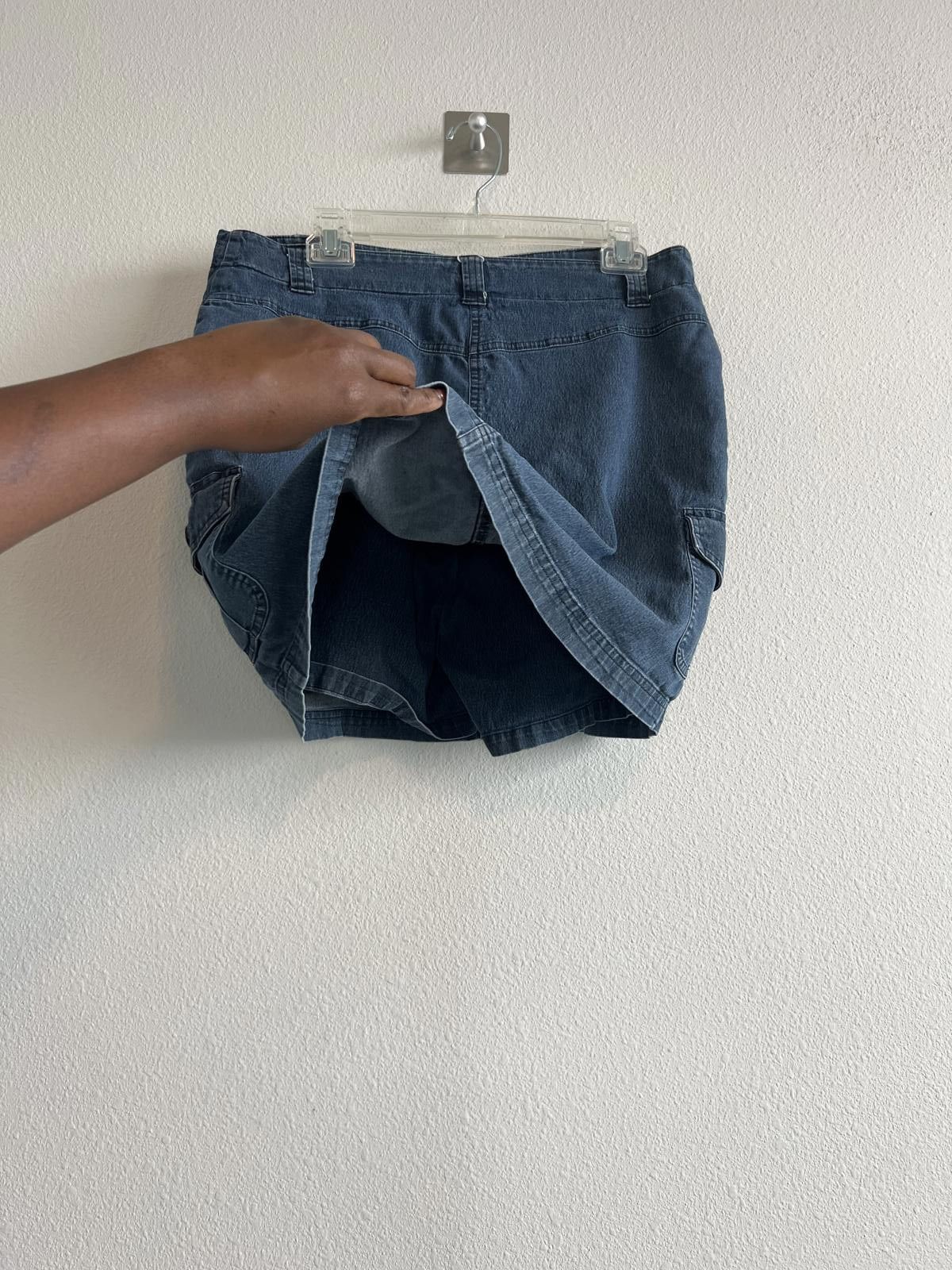 Chaps Ralph Lauren Y2K Denim Jean Cargo Skort Size 34" / US 12 / IT 48 - 5 Thumbnail