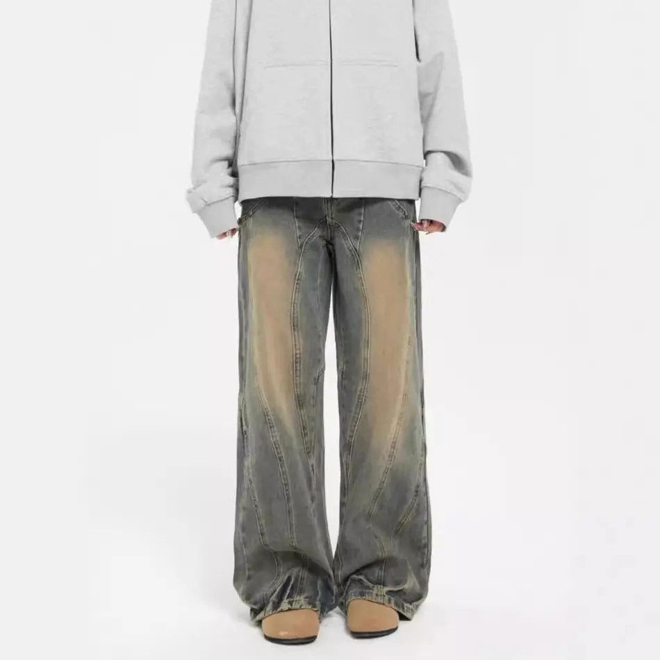 Japanese Brand × Jean Retro loose mud dyed wide leg jeans Size US 32 / EU 48 - 2 Thumbnail