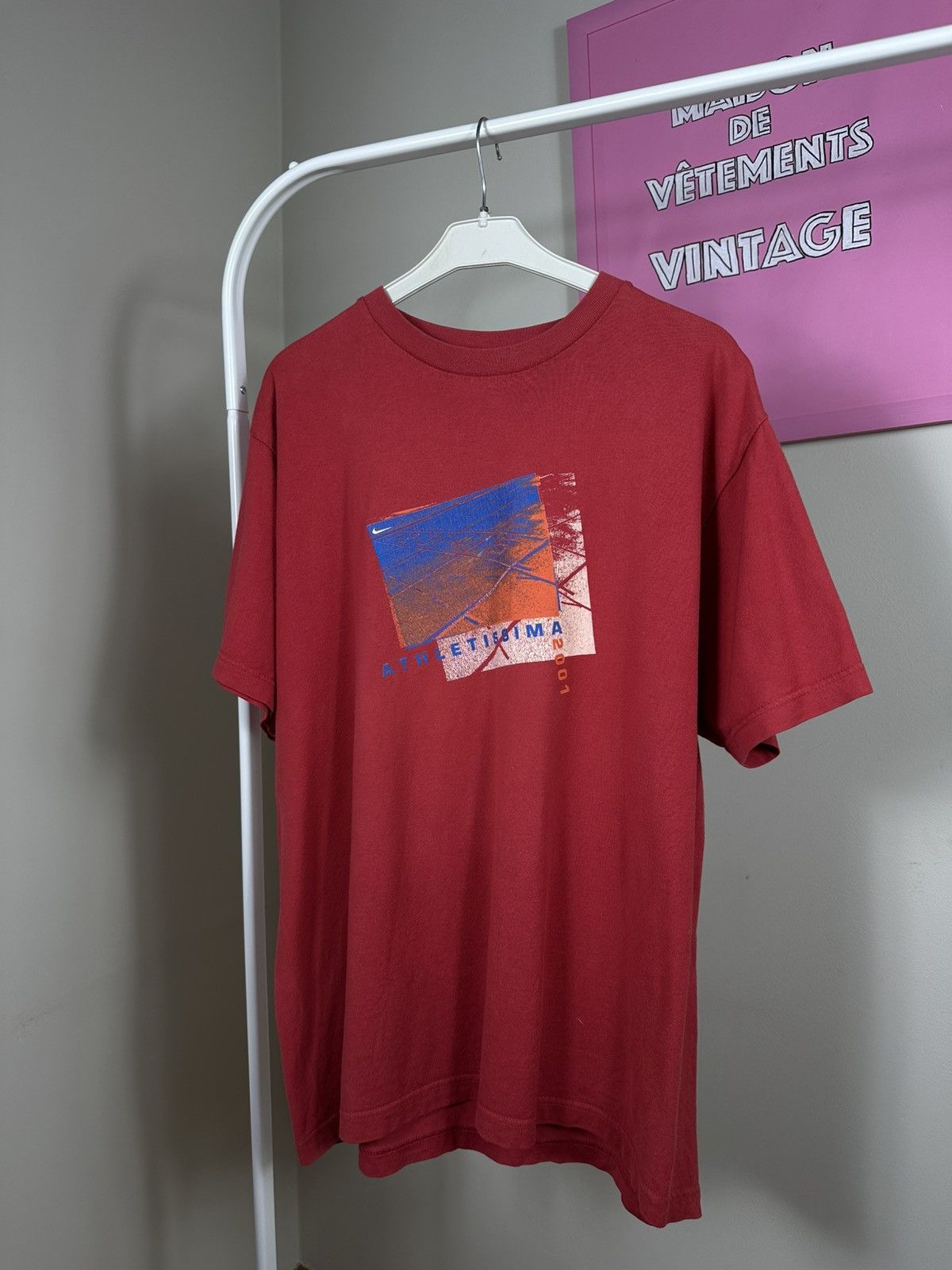 Nike Nike Athletissima 2001 Vintage T Shirt Swoosh Promo Printed Size US M / EU 48-50 / 2 - 2 Thumbnail