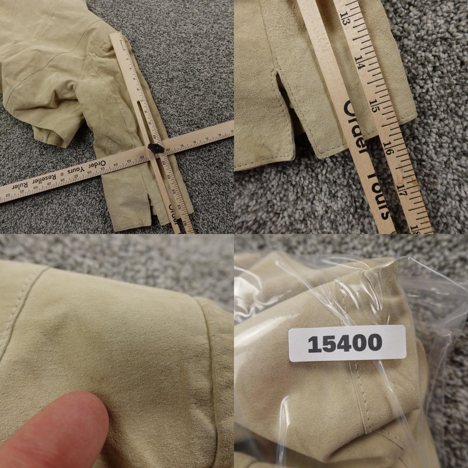 White House Black Market WHBM Jacket Womens 4 Beige Tan Suede Leather Open Front Lined Crop Bolero Coat Shirt Womens 4 Beige Tan Suede Size S / US 4 / IT 40 - 8 Thumbnail