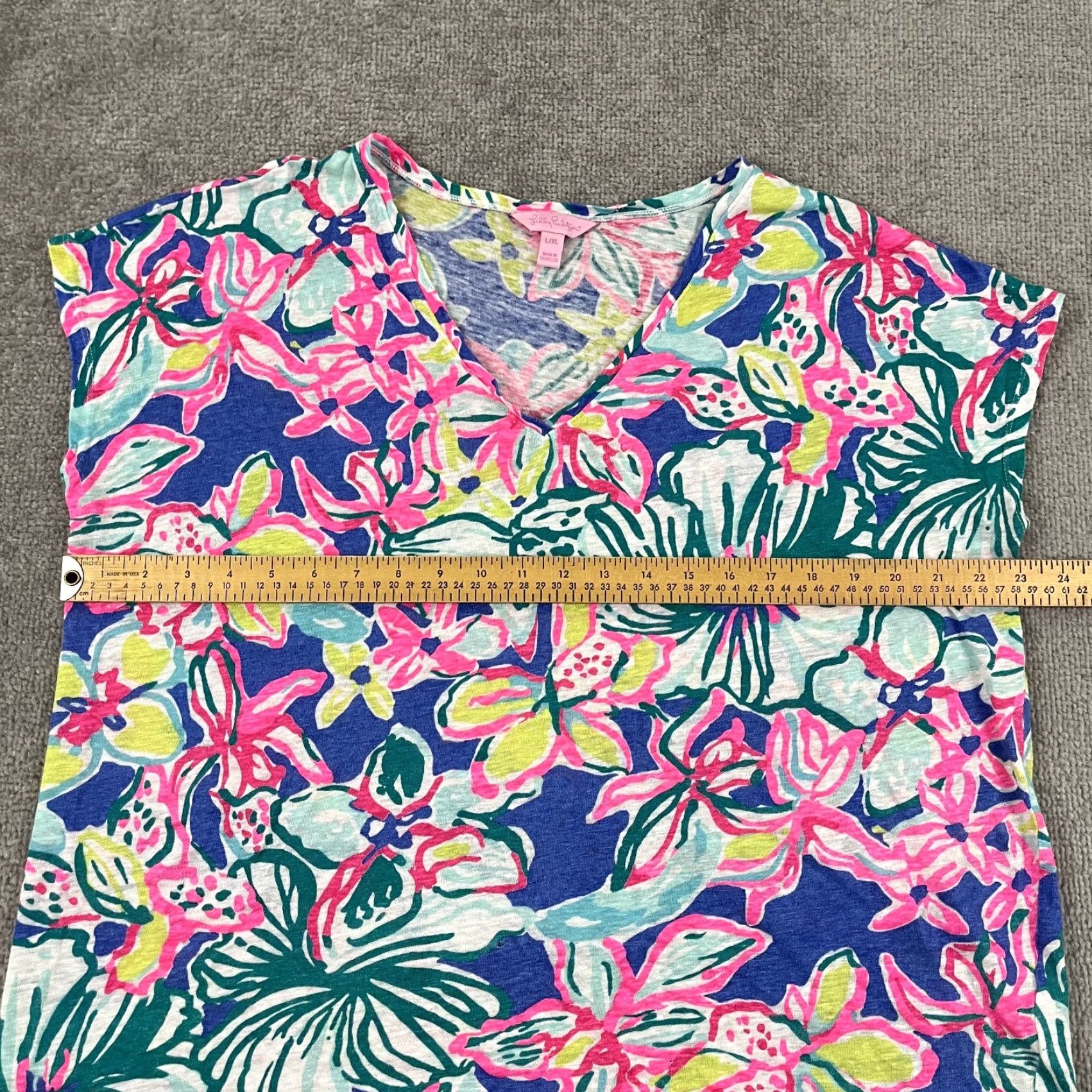 Lilly Pulitzer VINTAGE Lilly Pulitzer Blouse Women L/XL Floral Linen Casual Summer Beach Size L / US 10 / IT 46 - 4 Thumbnail
