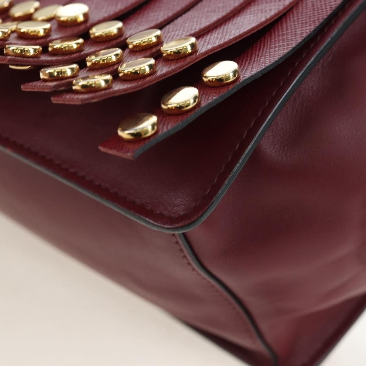 Prada Prada Saffiano Galleria Shoulder Bag Burgundy Size ONE SIZE - 3 Thumbnail