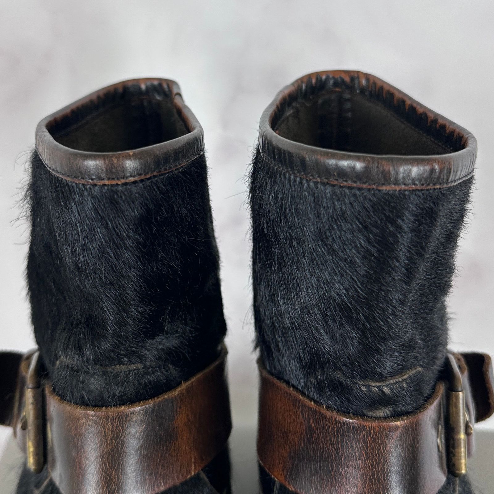 Buttero Black Pony Hair Biker Boot Size US 8 / IT 38 - 12 Thumbnail