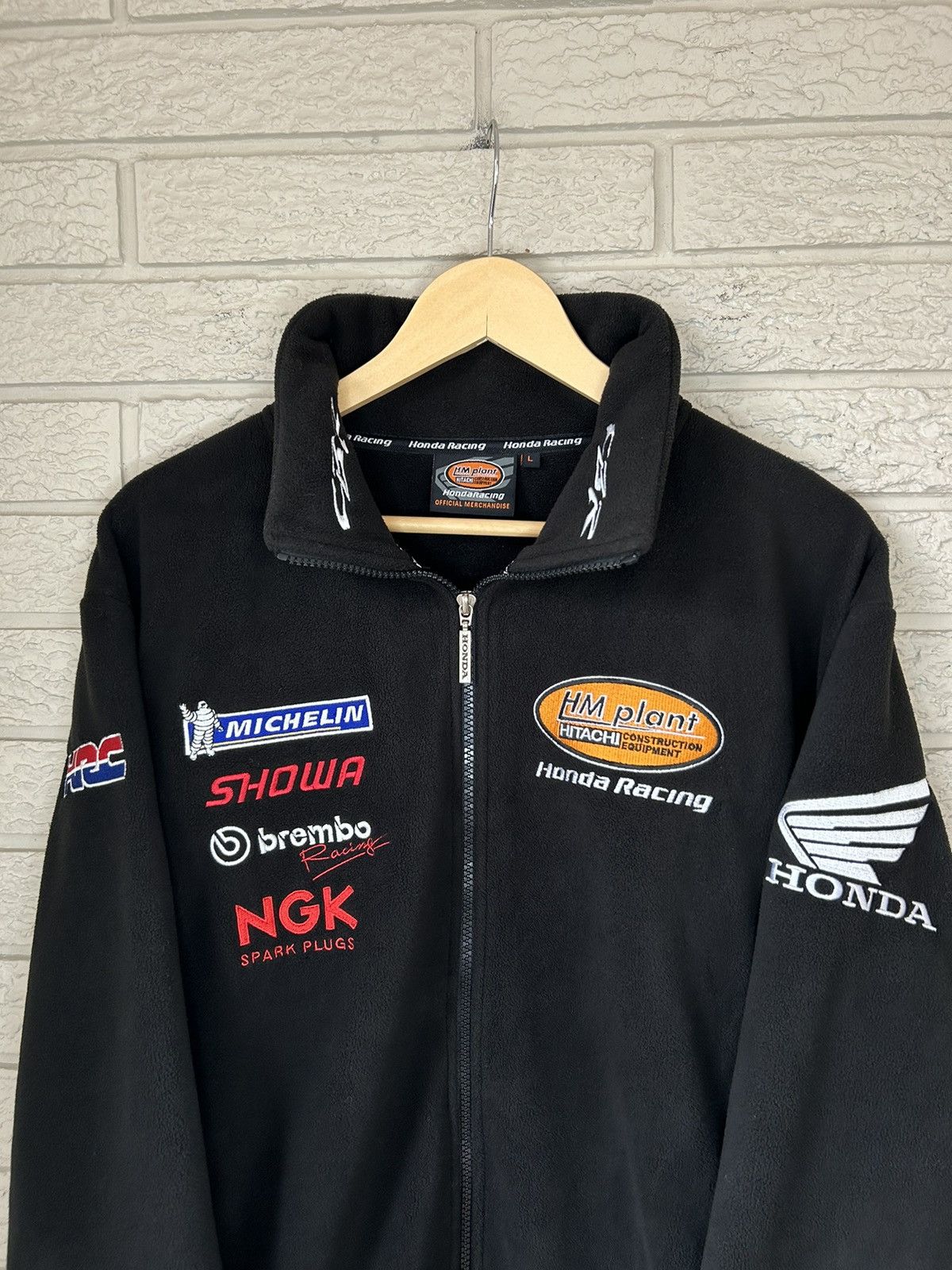 Honda Vintage Honda Racing Zip Up Fleece Sweater Size US L / EU 52-54 / 3 - 3 Thumbnail