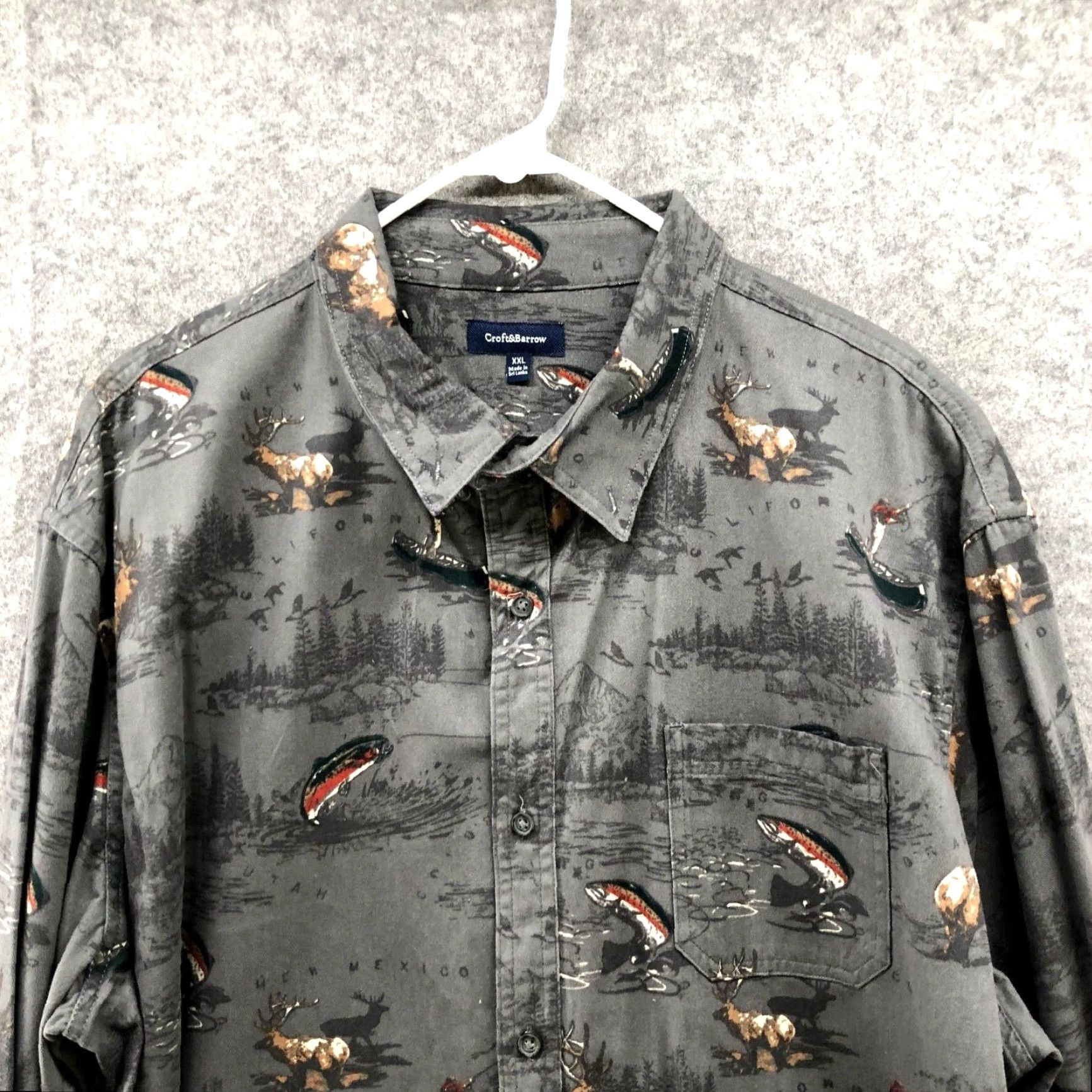 Croft & Barrow VINTAGE Croft & Barrow Fishing Shirt Mens XXL Long Sleeve Button Up Gray Outdoors Casual Size US XXL / EU 58 / 5 - 3 Thumbnail