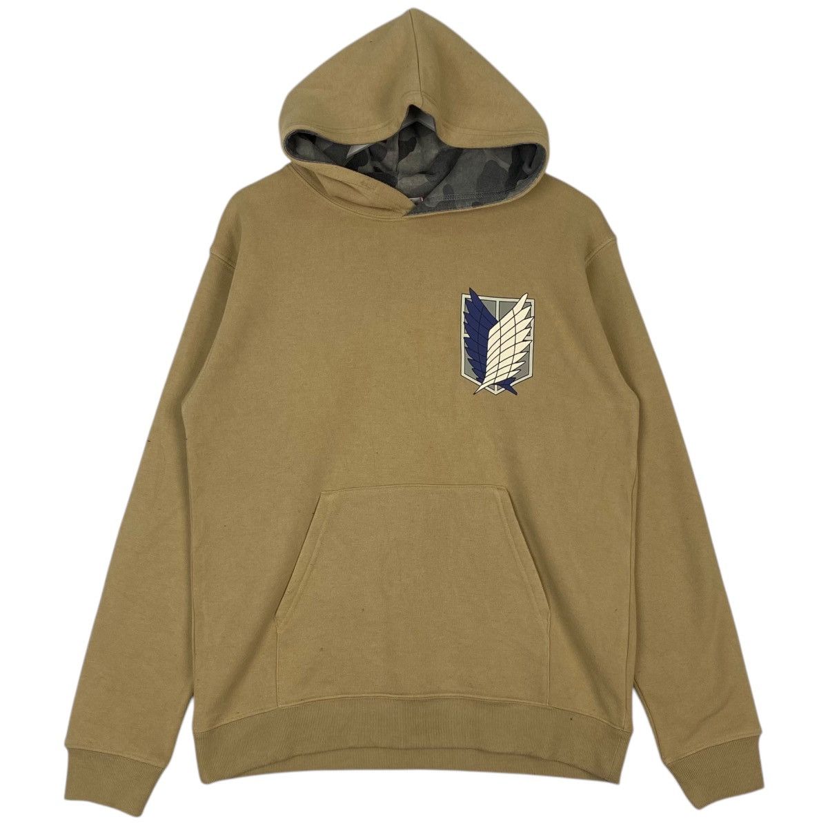 Designer × Vintage Vintage Attack On Titan Hoodie Sweater Beige Size US M / EU 48-50 / 2 - 1 Thumbnail