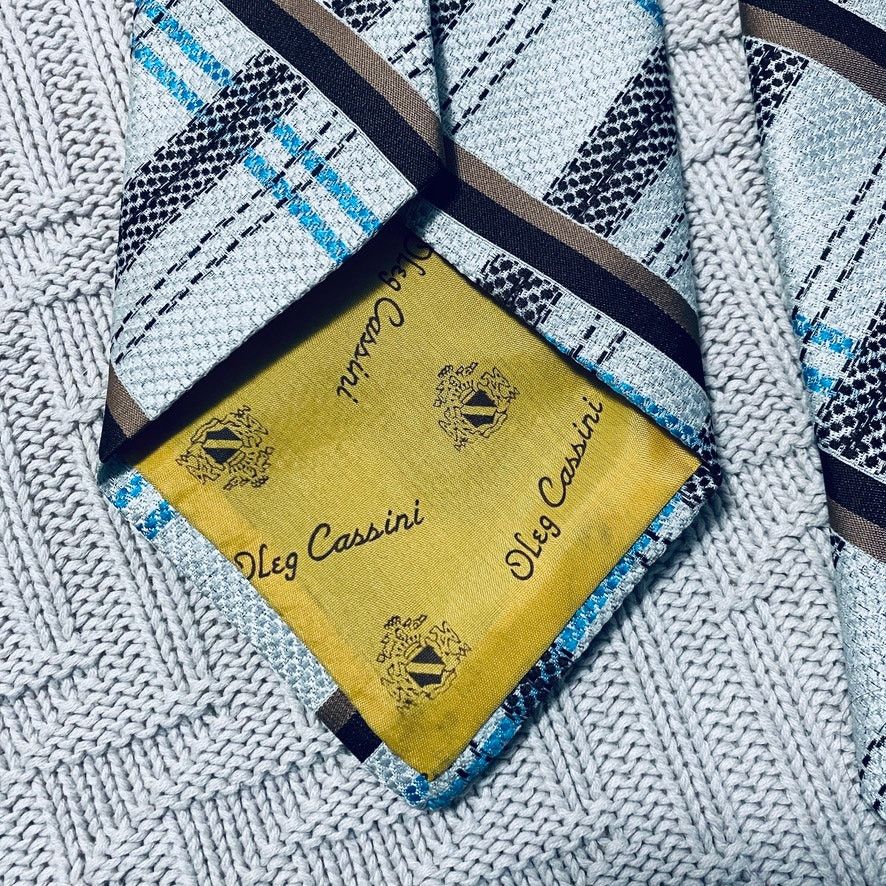 Oleg Cassini Vintage Gimbels Oleg Cassini blue plaid tie Size ONE SIZE - 4 Thumbnail